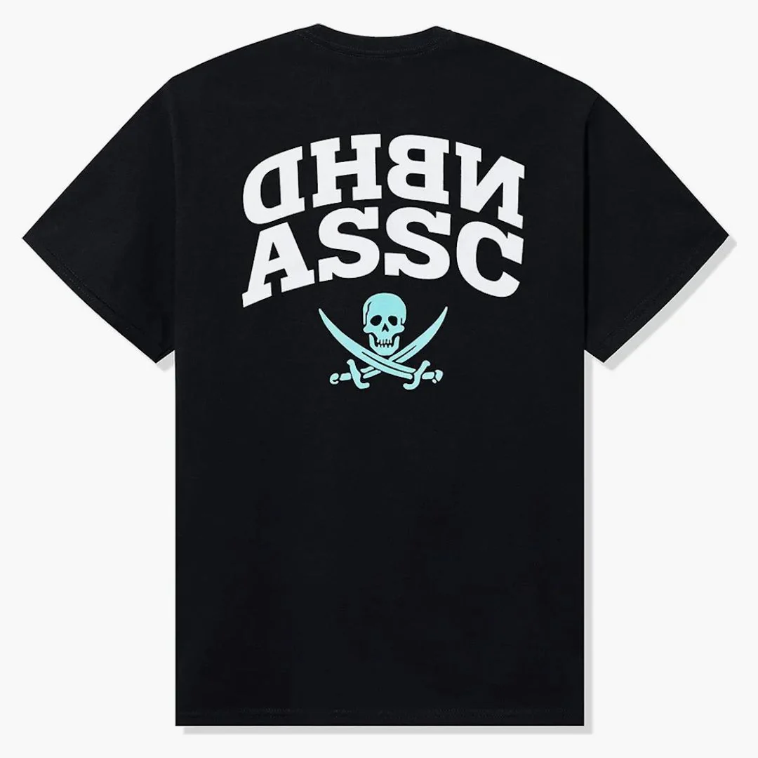 Anti Social Social Club X Neighborhood Reverse Blue Logo Tee Black - Image 2