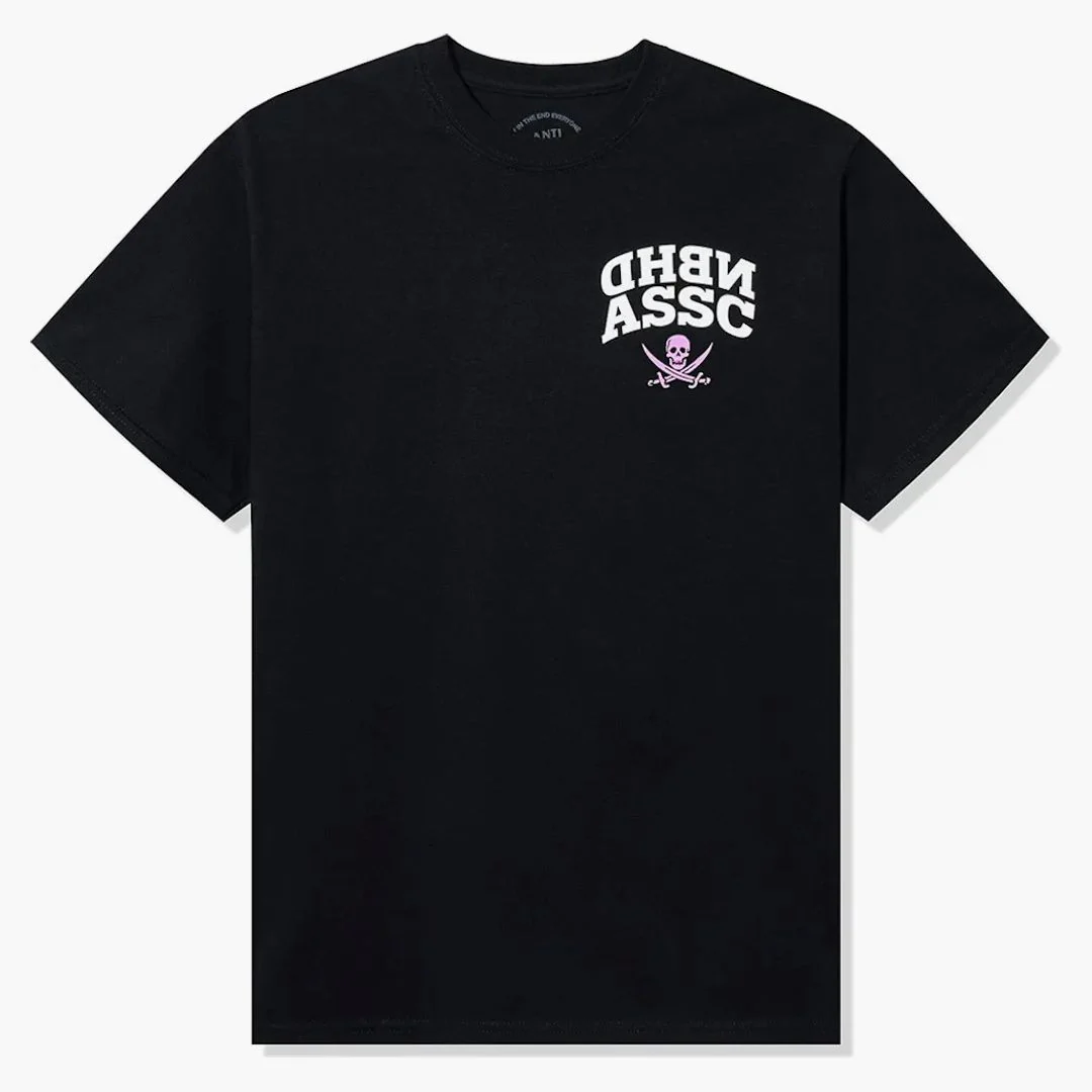 Anti Social Social Club X Neighborhood Reverse Pink Logo Tee Black