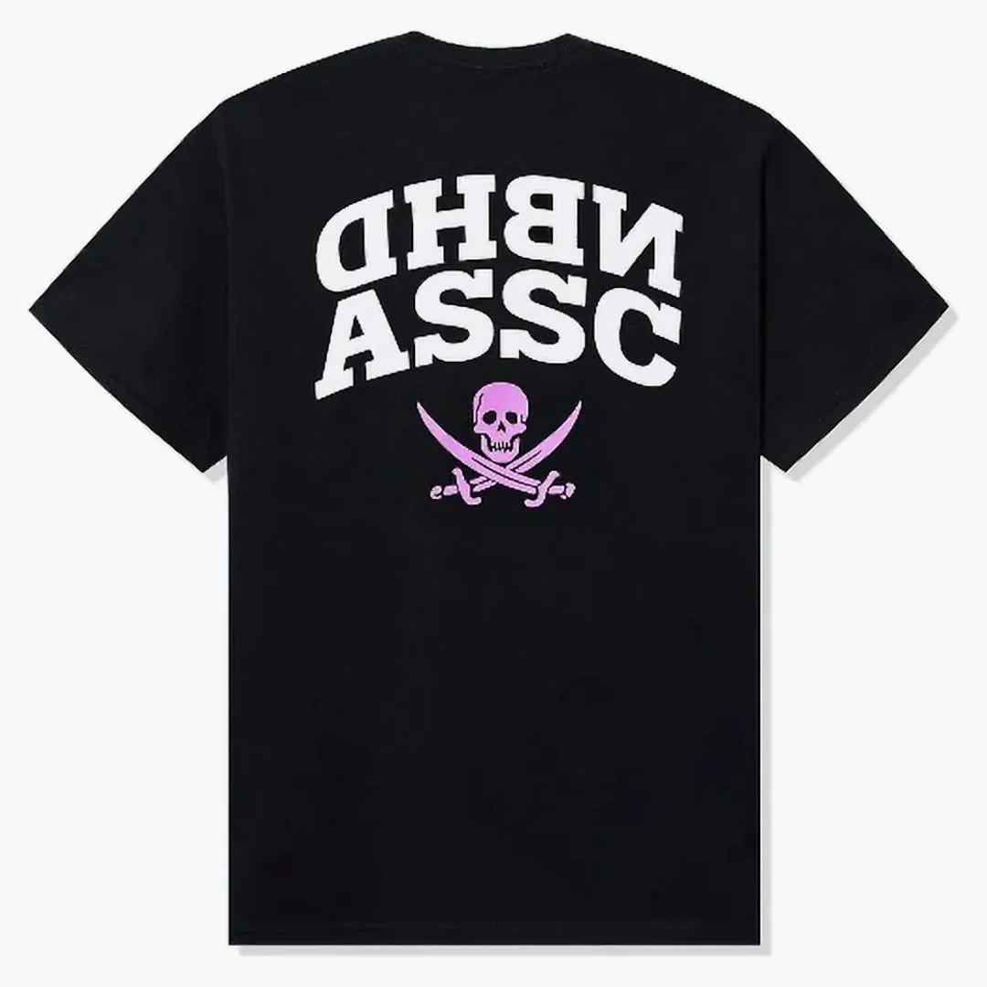 Anti Social Social Club X Neighborhood Reverse Pink Logo Tee Black - Image 2