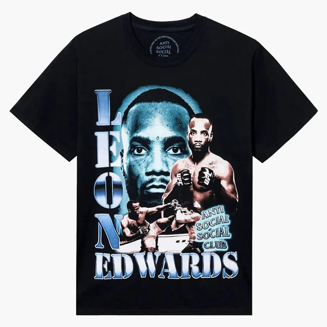 Anti Social Social Club X Ufc Leon Edwards Tee Black