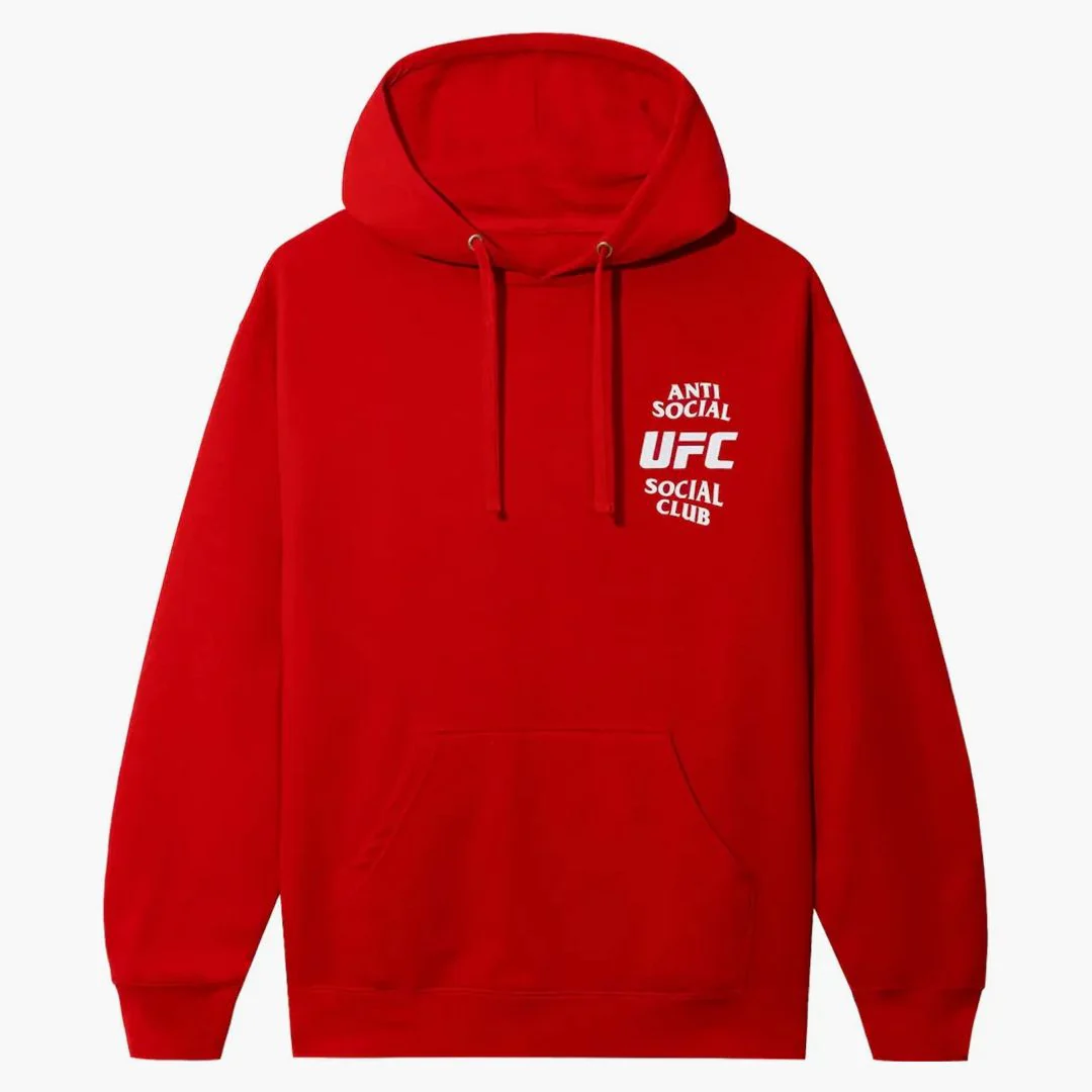 Anti Social Social Club X Ufc Self-titled Hoodie Red - Image 2