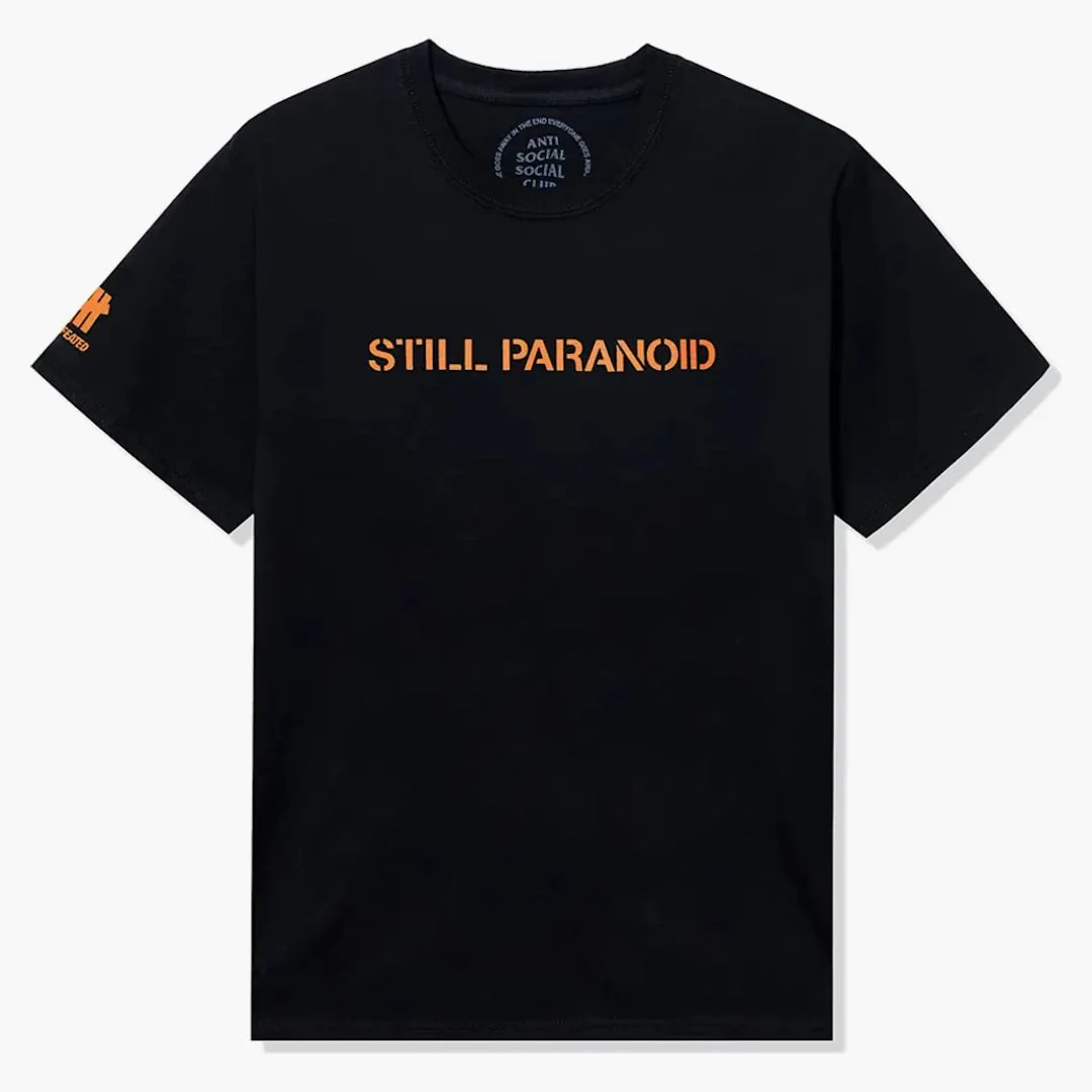 Anti Social Social Club X Undefeated Still Paranoid Tee Black - Image 2