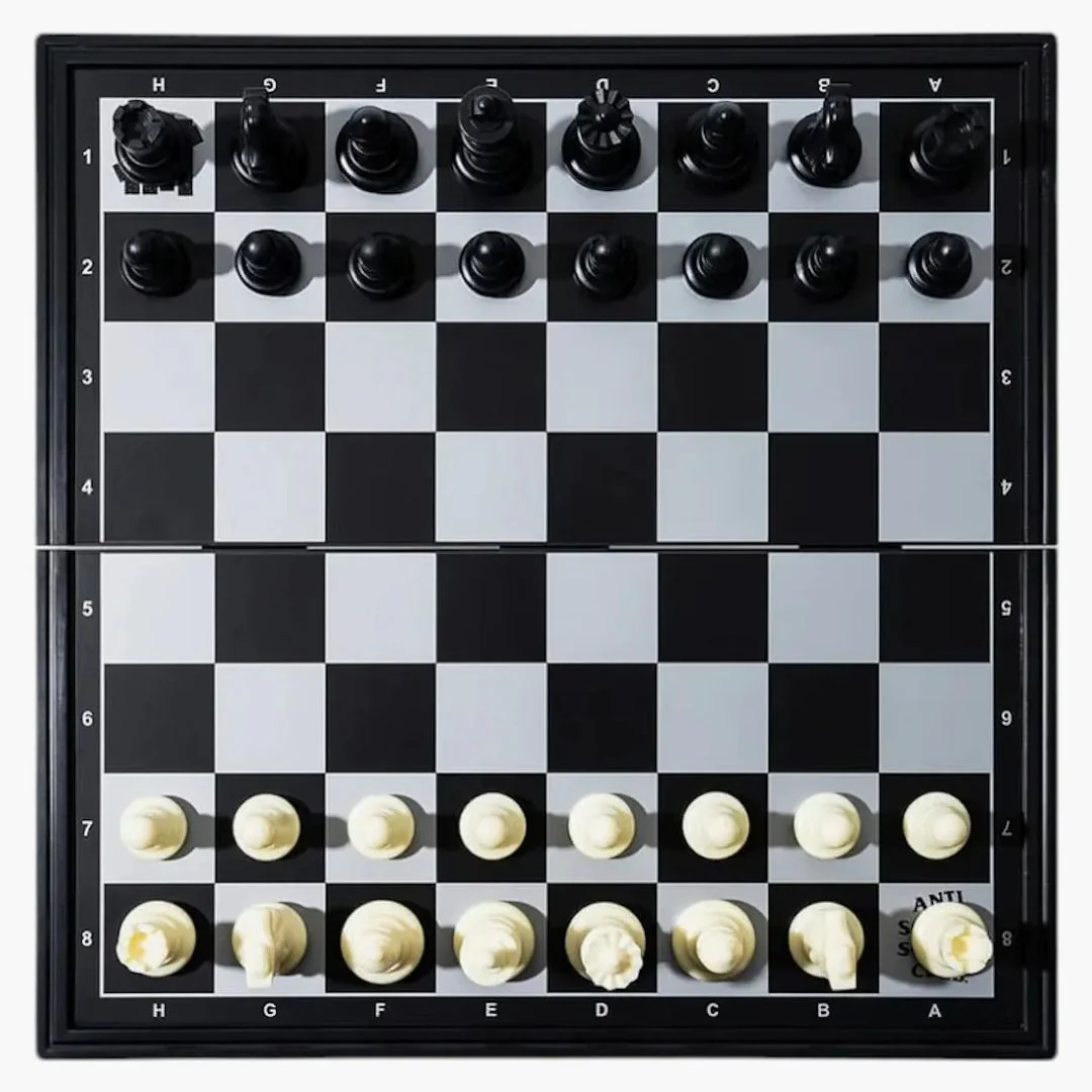 Anti Social Social Club X Undefeated Travel Magnetic Chess Set Black