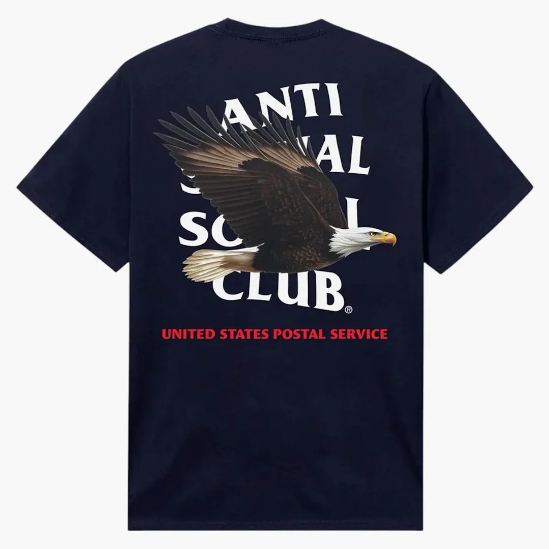 Anti Social Social Club X Usps Priority Tee Navy