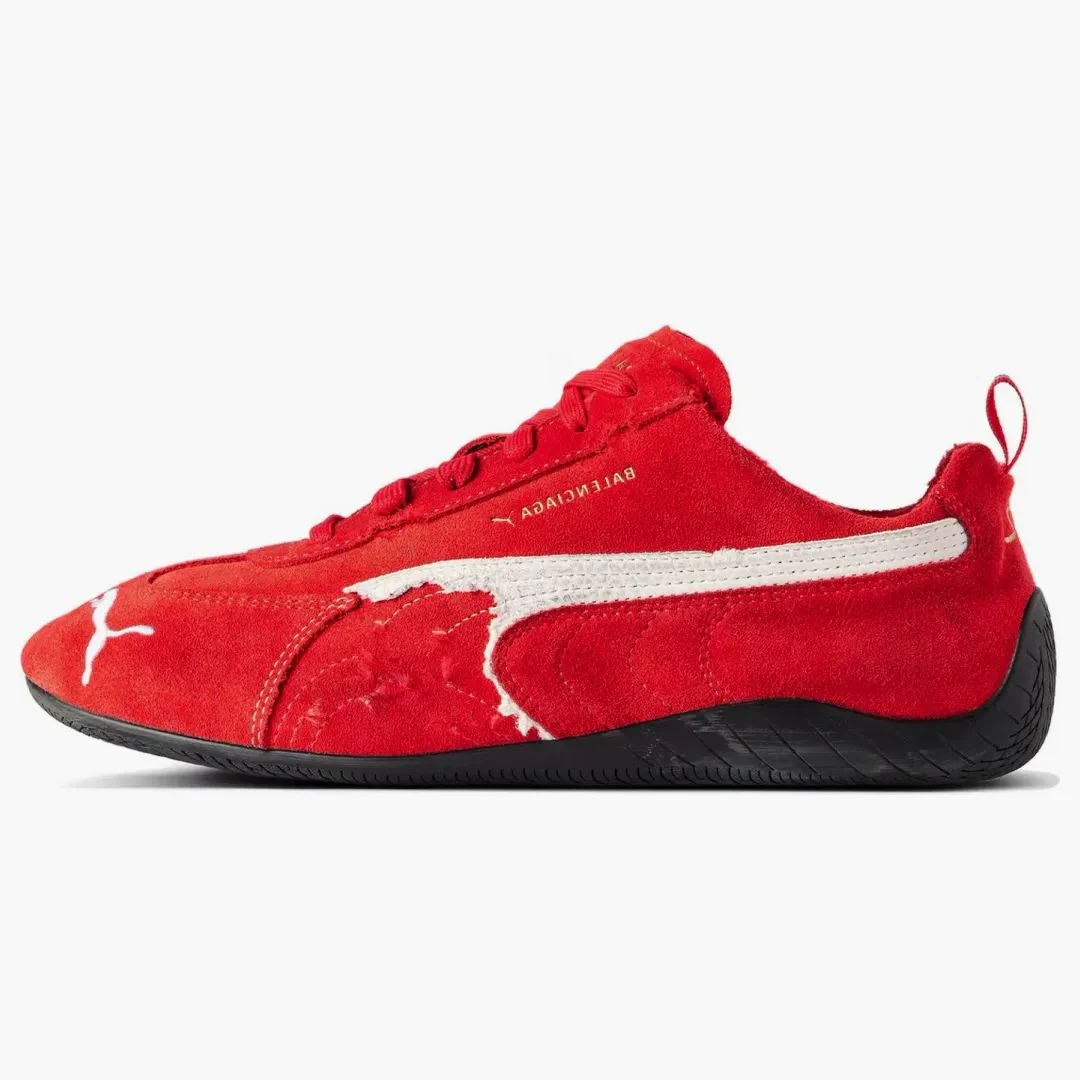 Balenciaga X Puma Speedcat Suede Distressed Red White