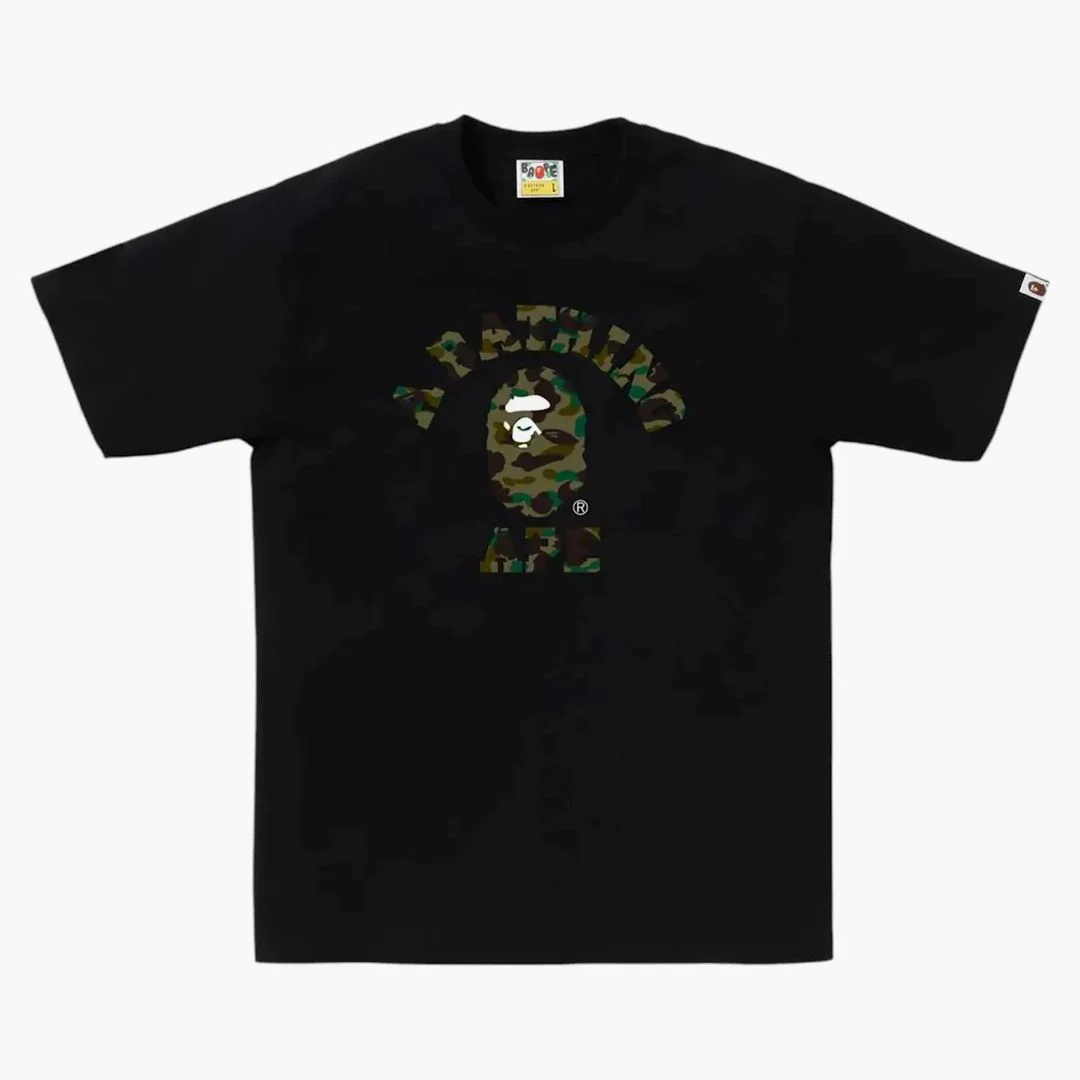 Bape 1st Camo College Tee Tee Black/green