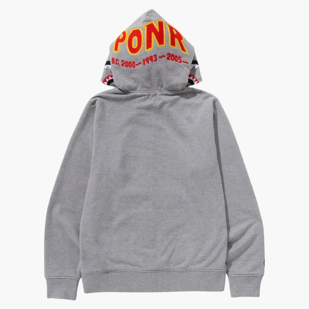 Bape 2nd Shark Full Zip Hoodie Grey