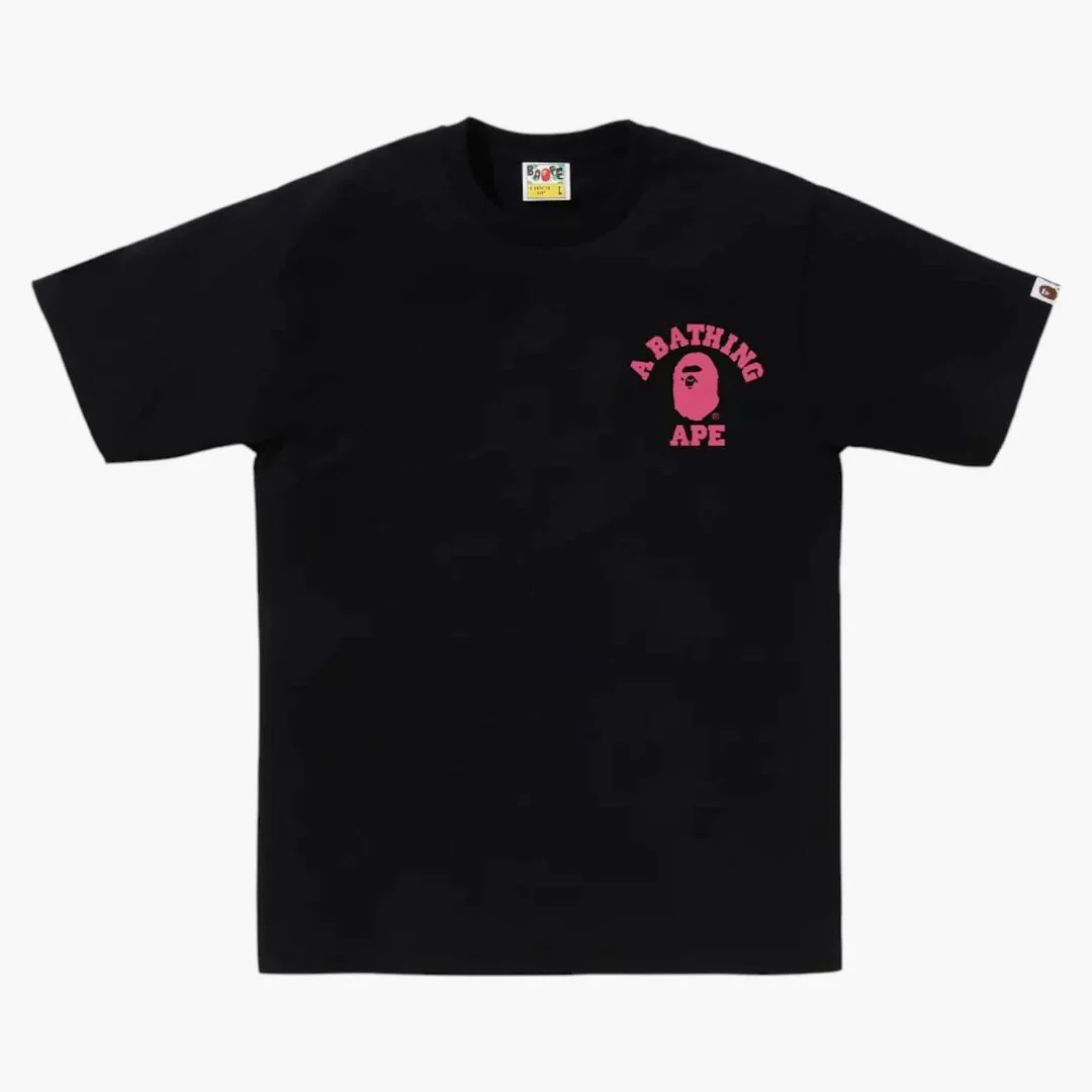 Bape Abc Camo College Ats Tee Black/pink