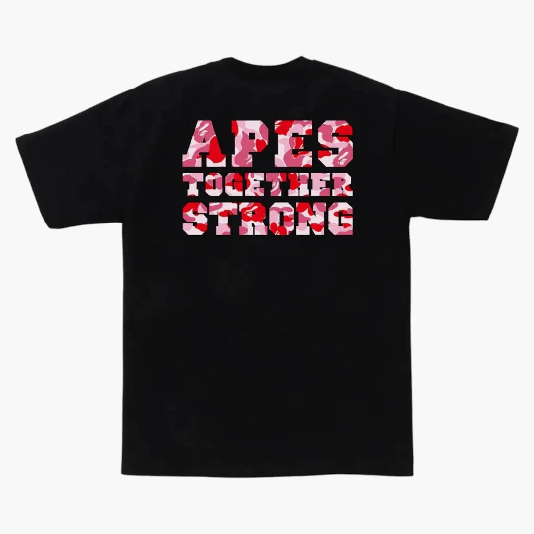 Bape Abc Camo College Ats Tee Black/pink - Image 2