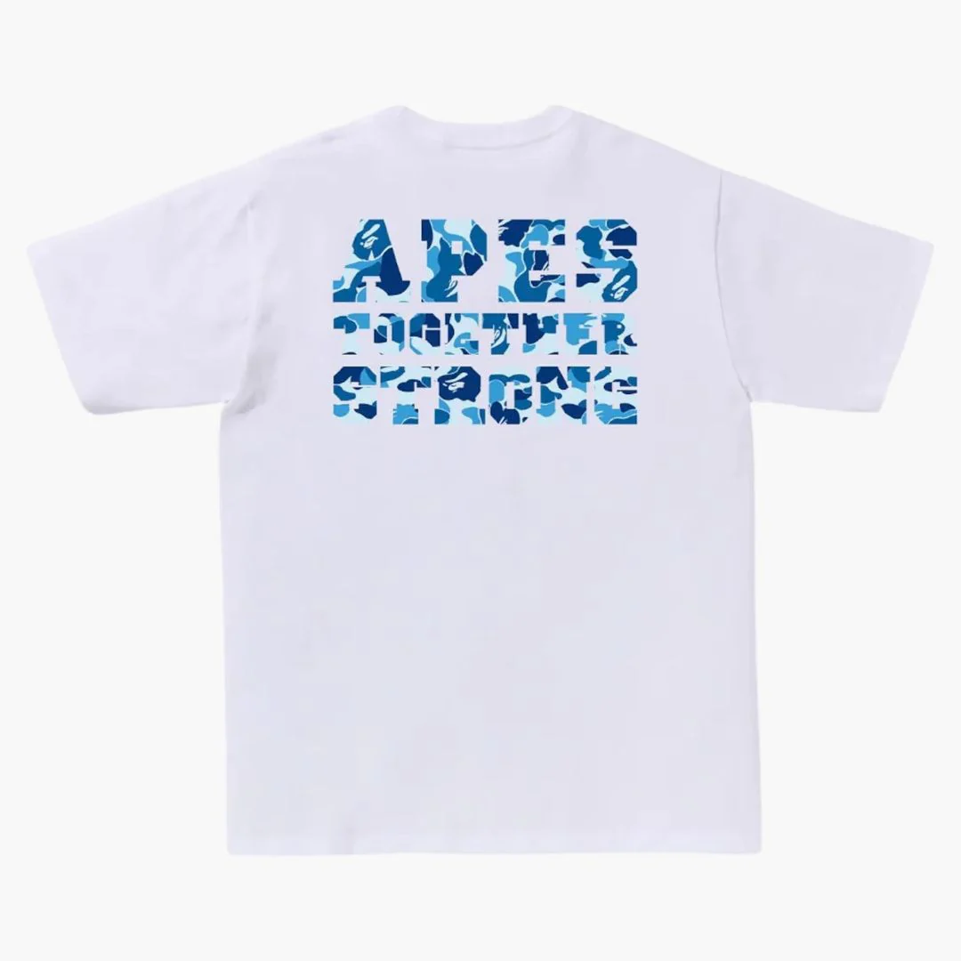 Bape Abc Camo College Ats Tee White/blue - Image 2