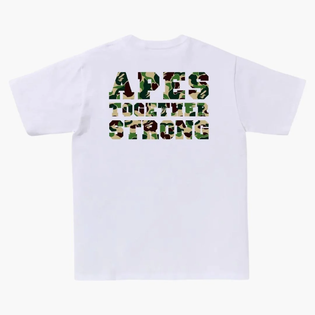 Bape Abc Camo College Ats Tee White/green - Image 2