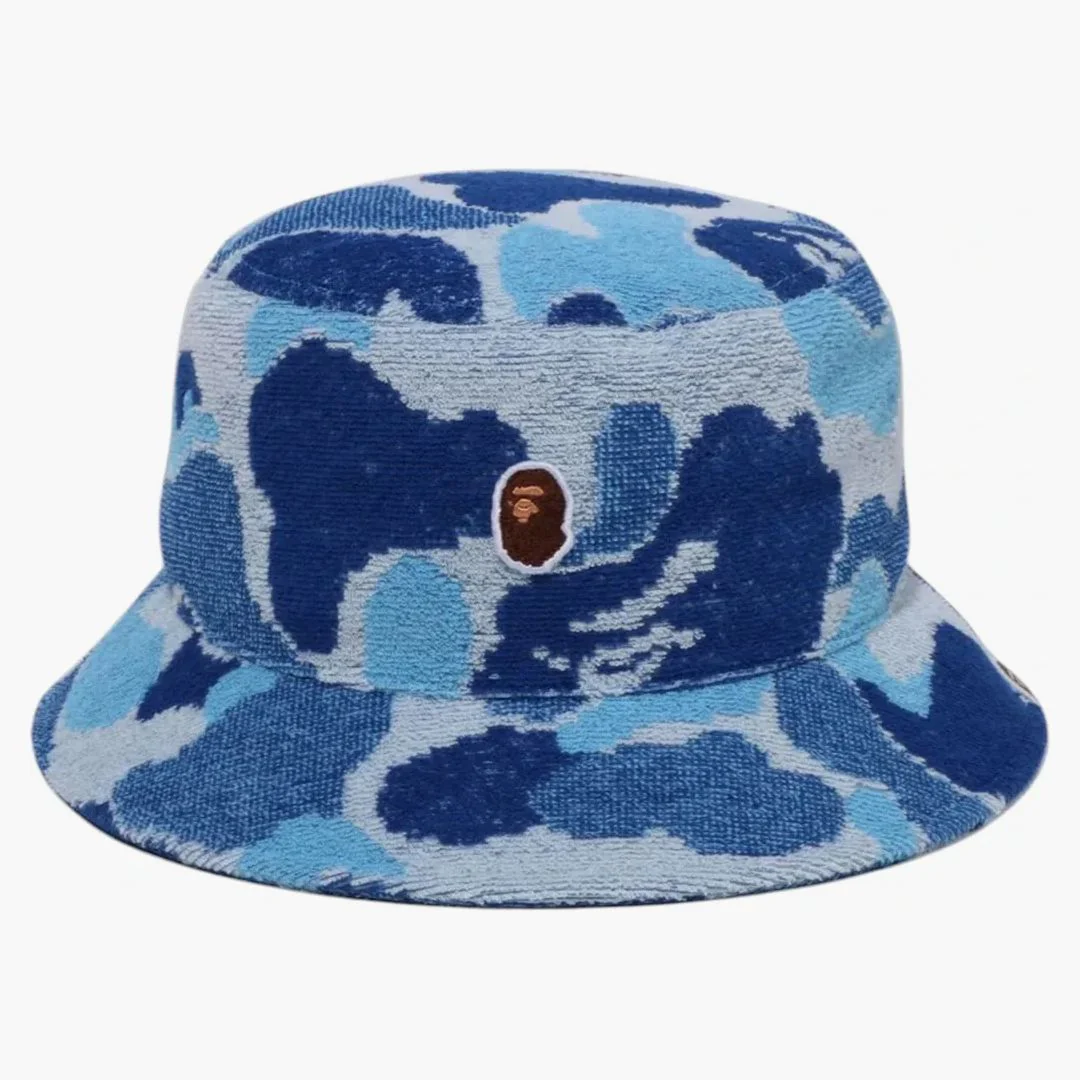 Bape Abc Camo Pile Jacquard Bucket Hat Blue