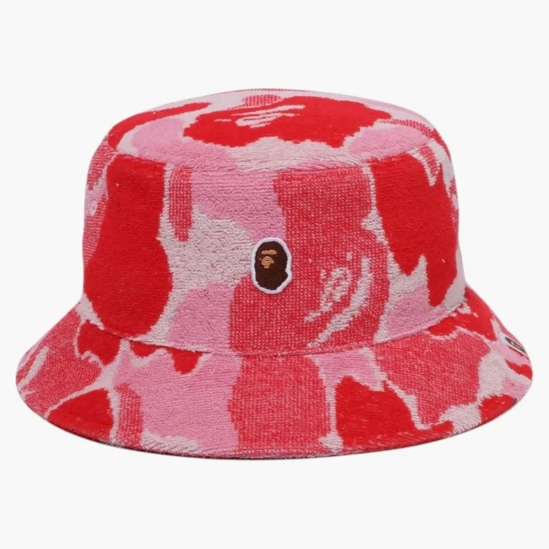 Bape Abc Camo Pile Jacquard Bucket Hat Pink