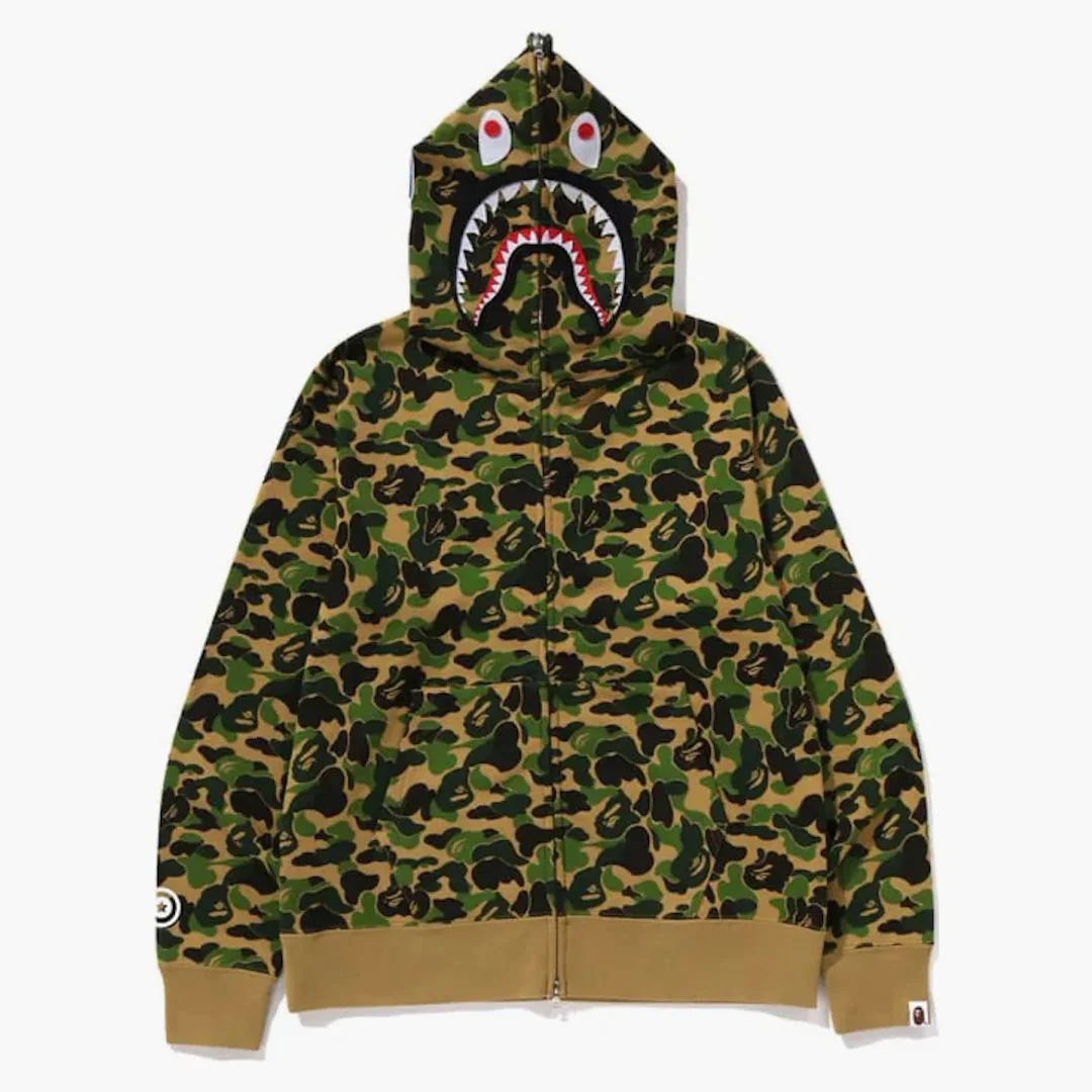 Bape Abc Camo Separate Shark Full Zip Hoodie Green - Image 2