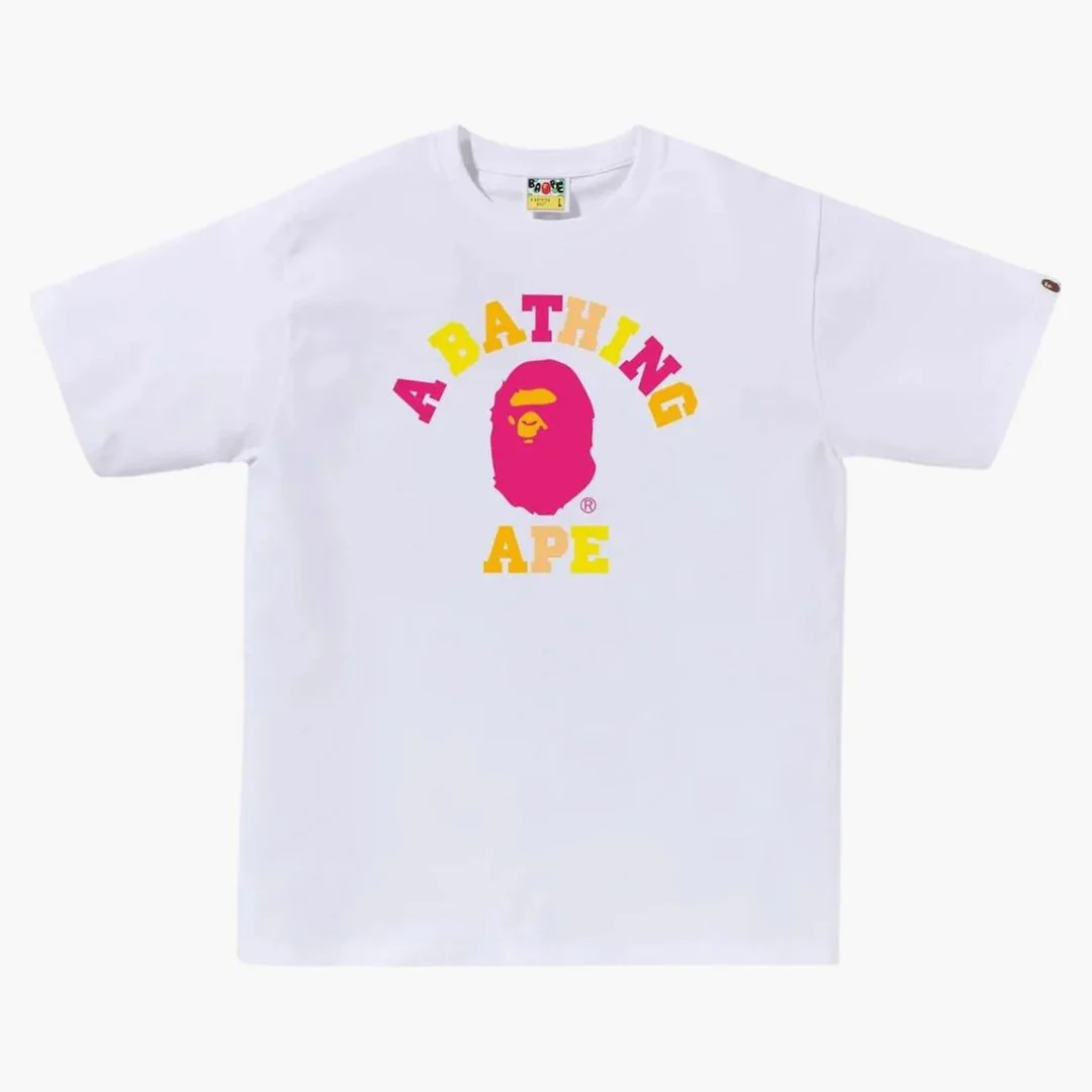 Bape Colors College Tee Tee White