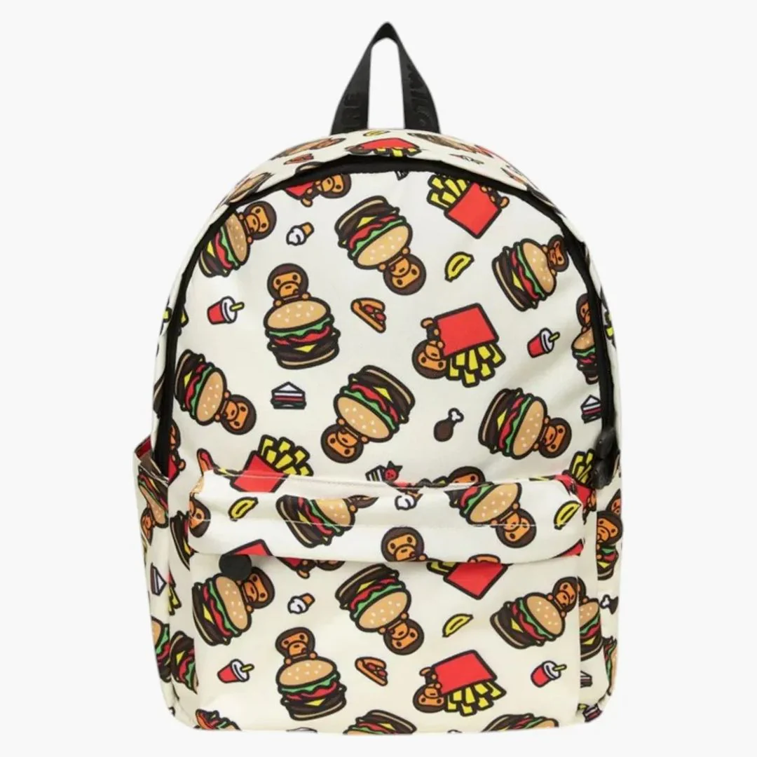 Bape Fast Food All Print Pattern Mini Backpack Backpack Multi
