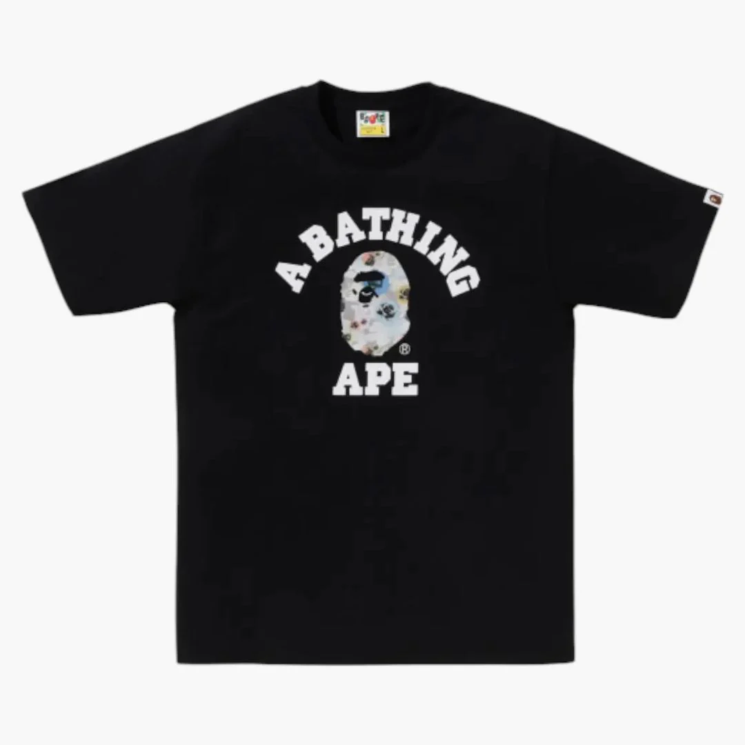Bape Floral Camo College Tee Black
