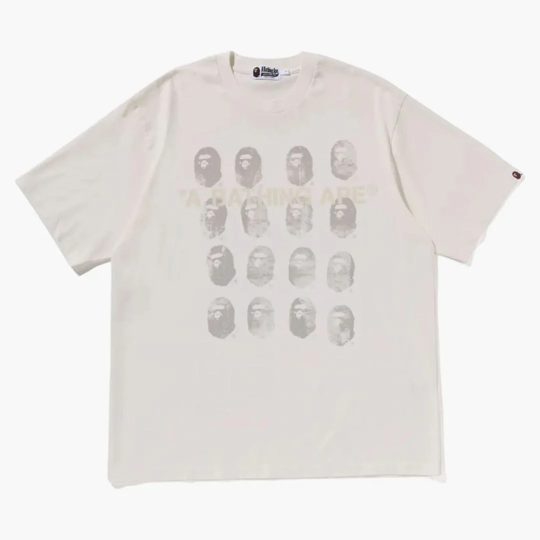 Bape Garment Dye Logo Relaxed Fit Tee Ivory