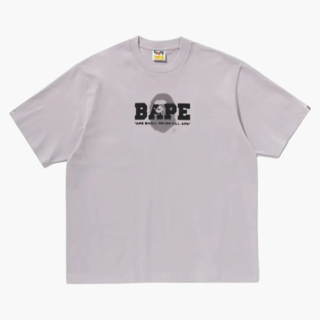 Bape Graffiti Logo Relaxed Fit Tee Gray