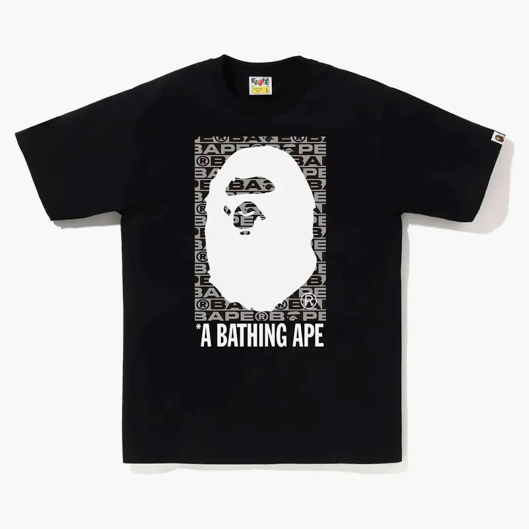 Bape Lux Sport Pattern Box Ape Head Tee Black