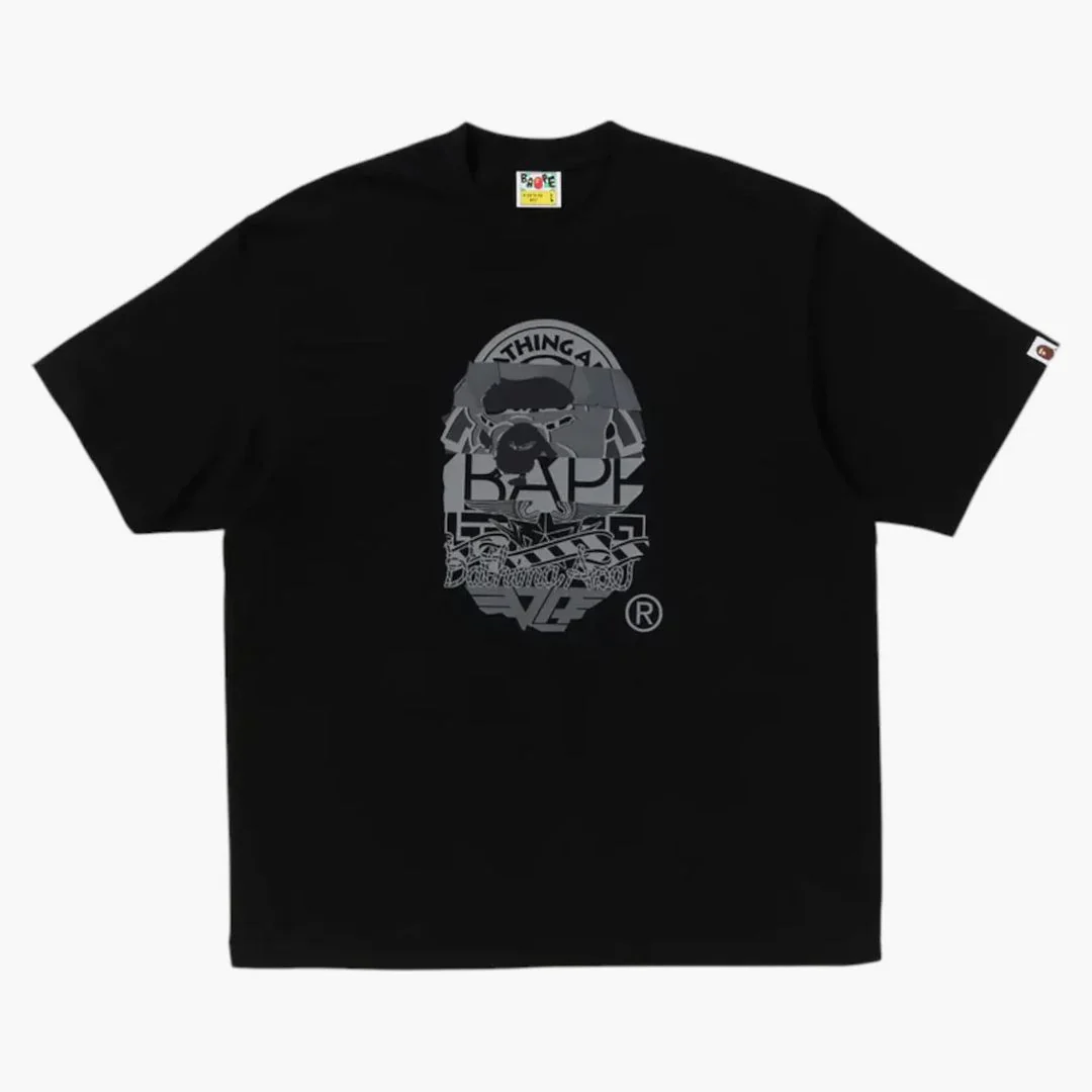 Bape Multi Logo Ape Head Relaxed Fit Tee Black