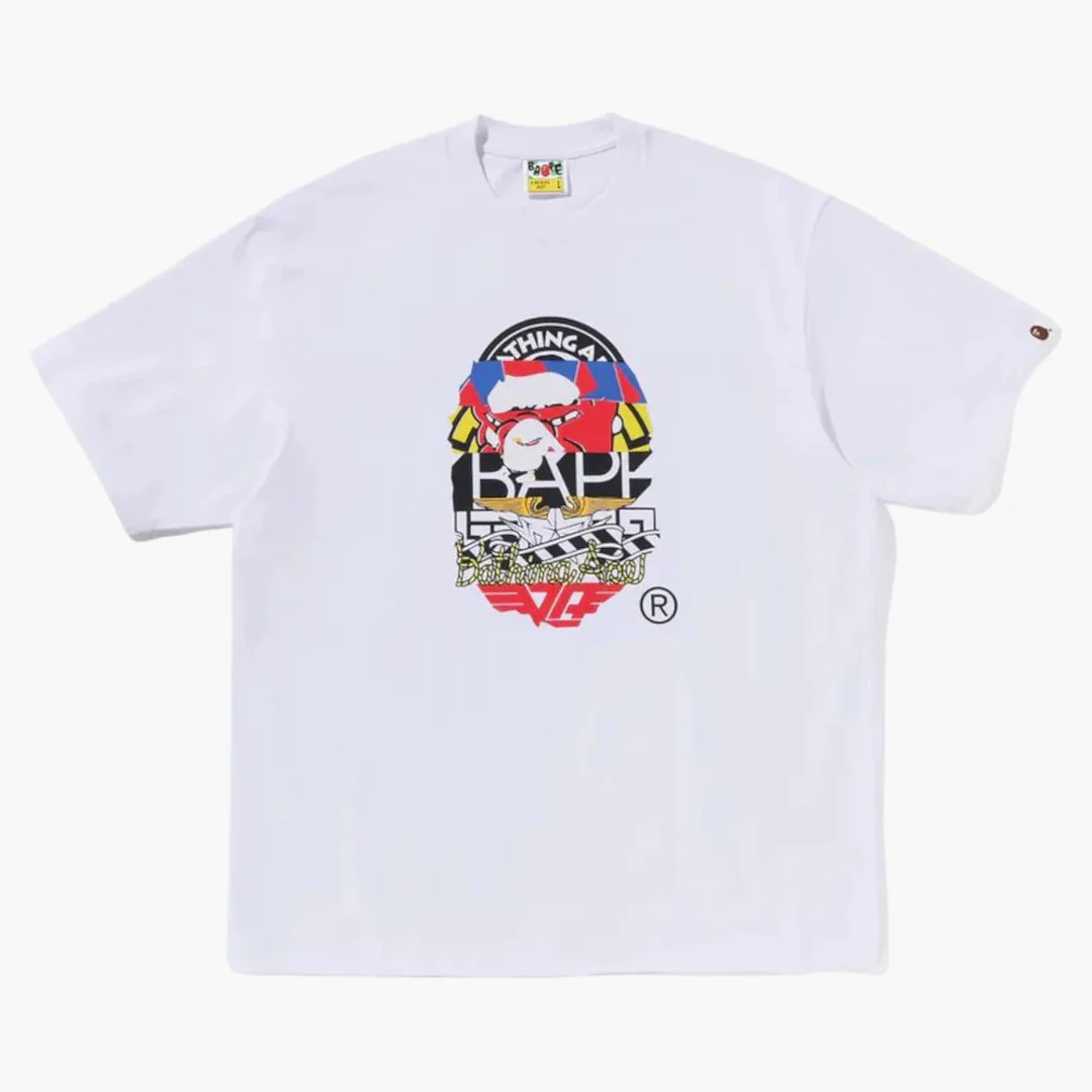 Bape Multi Logo Ape Head Relaxed Fit Tee White