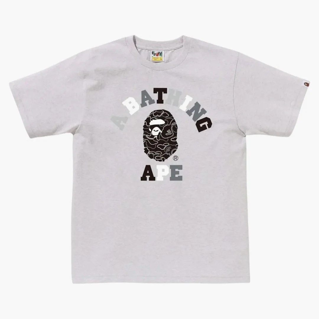 Bape Neon Camo College Tee Gray