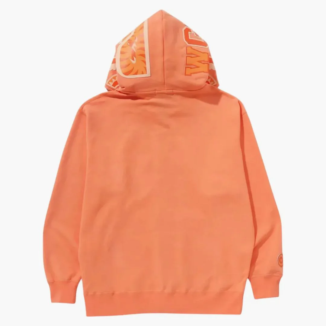Bape One Point Ape Head Shark Relaxed Fit Full Zip Hoodie Orange - Image 2