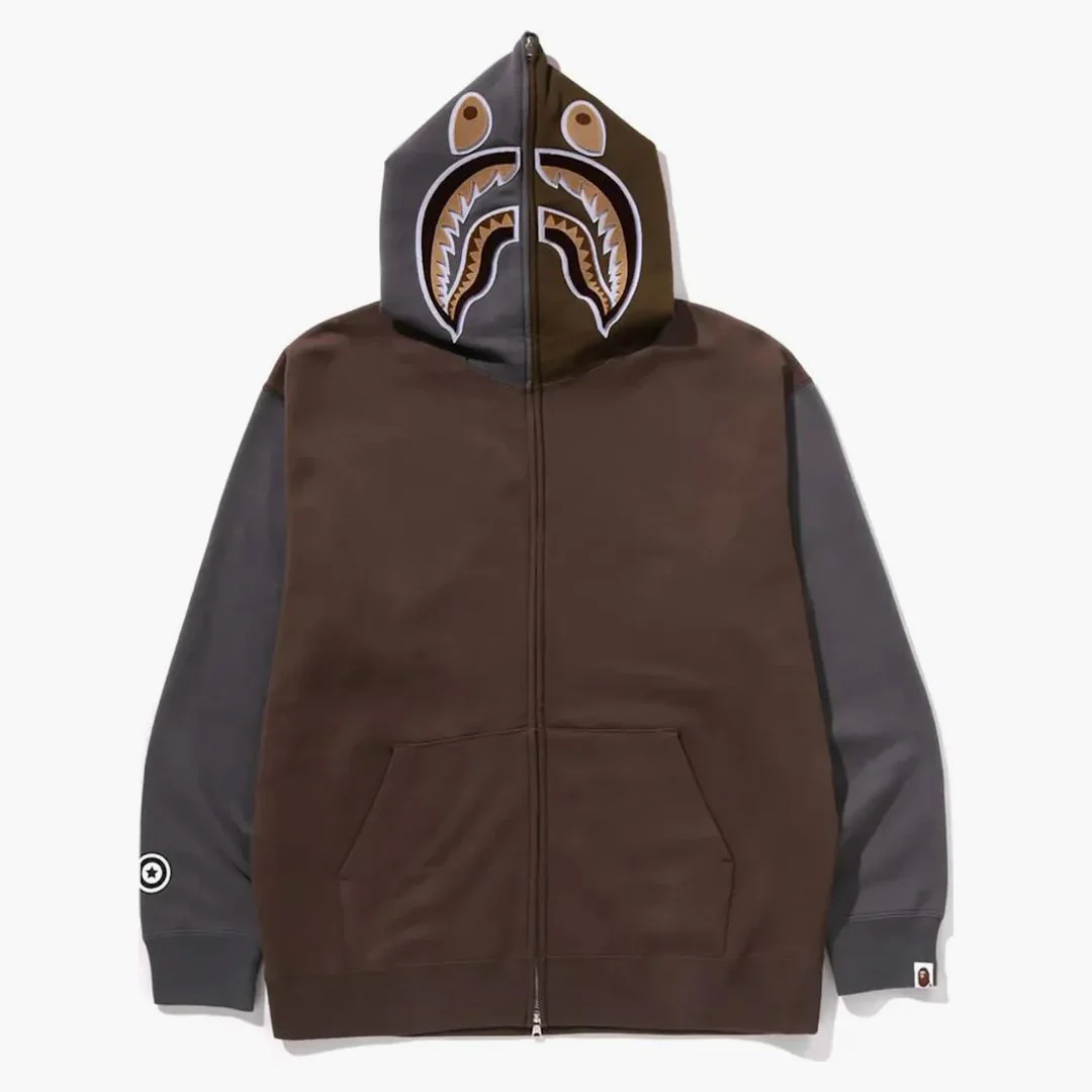 Bape Shark Full Zip Ii Hoodie Beige - Image 2