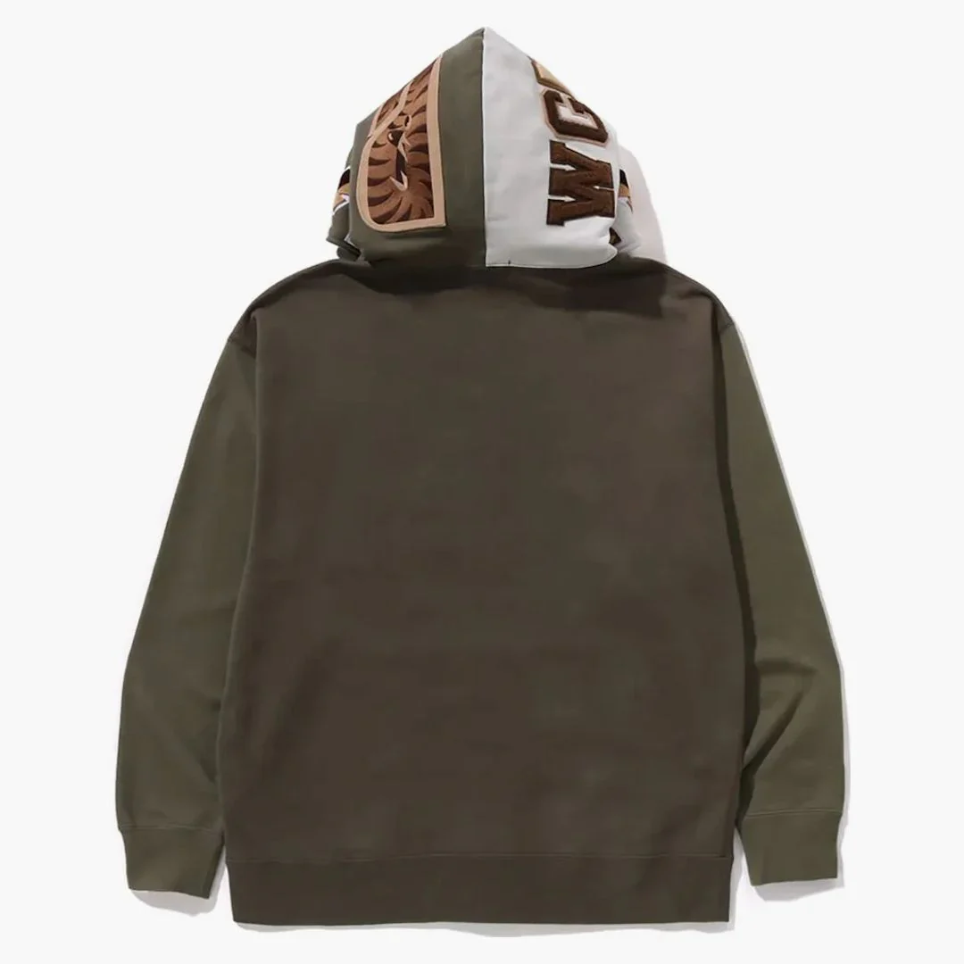 Bape Shark Full Zip Ii Hoodie Olivedrab - Image 3
