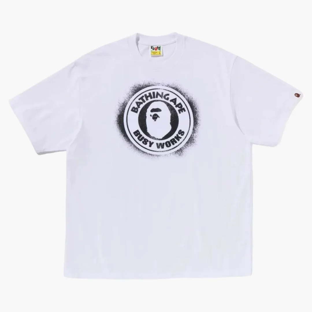 Bape Spray Print Busy Works Relaxed Fit Tee White