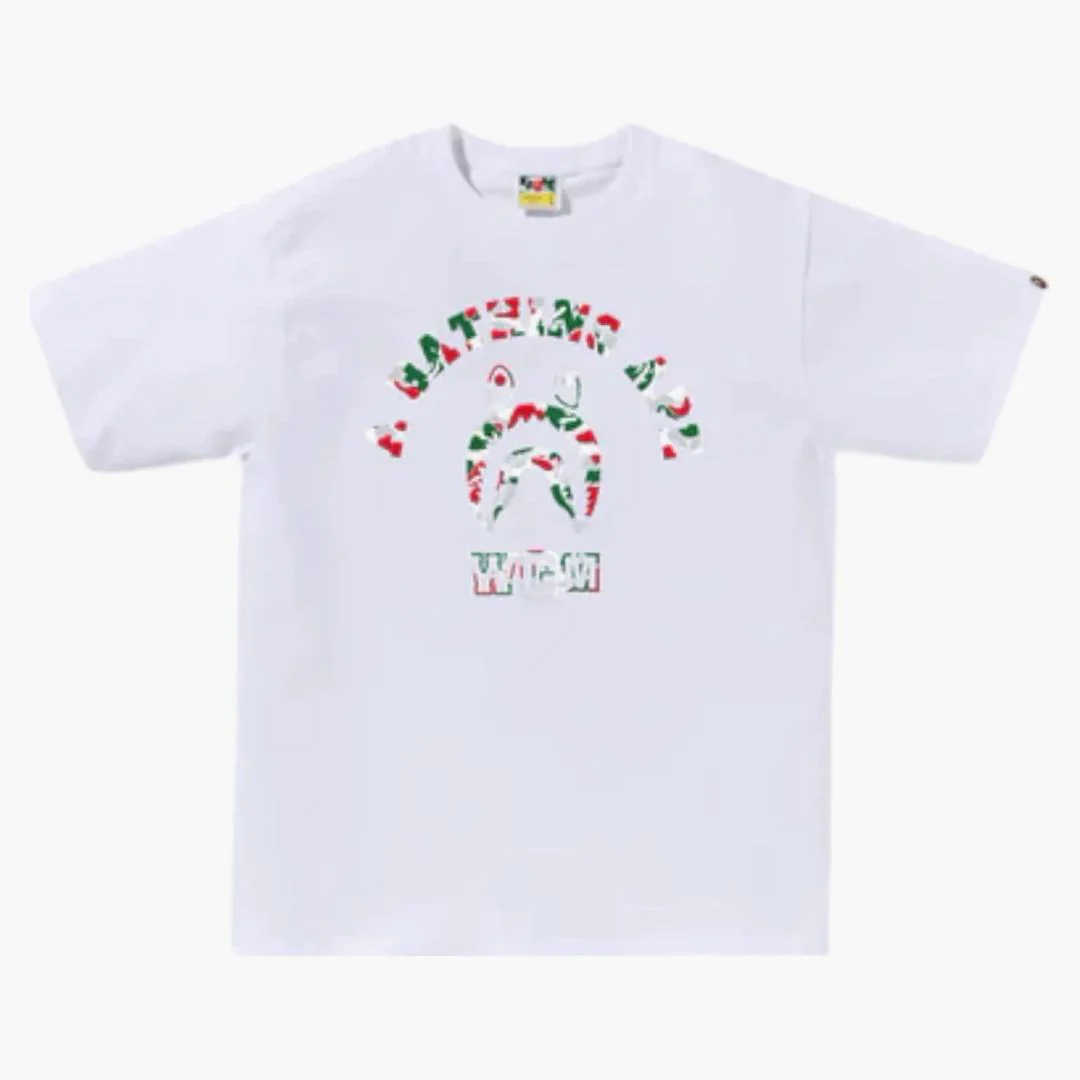 Bape Store Milan Shark College Tee White