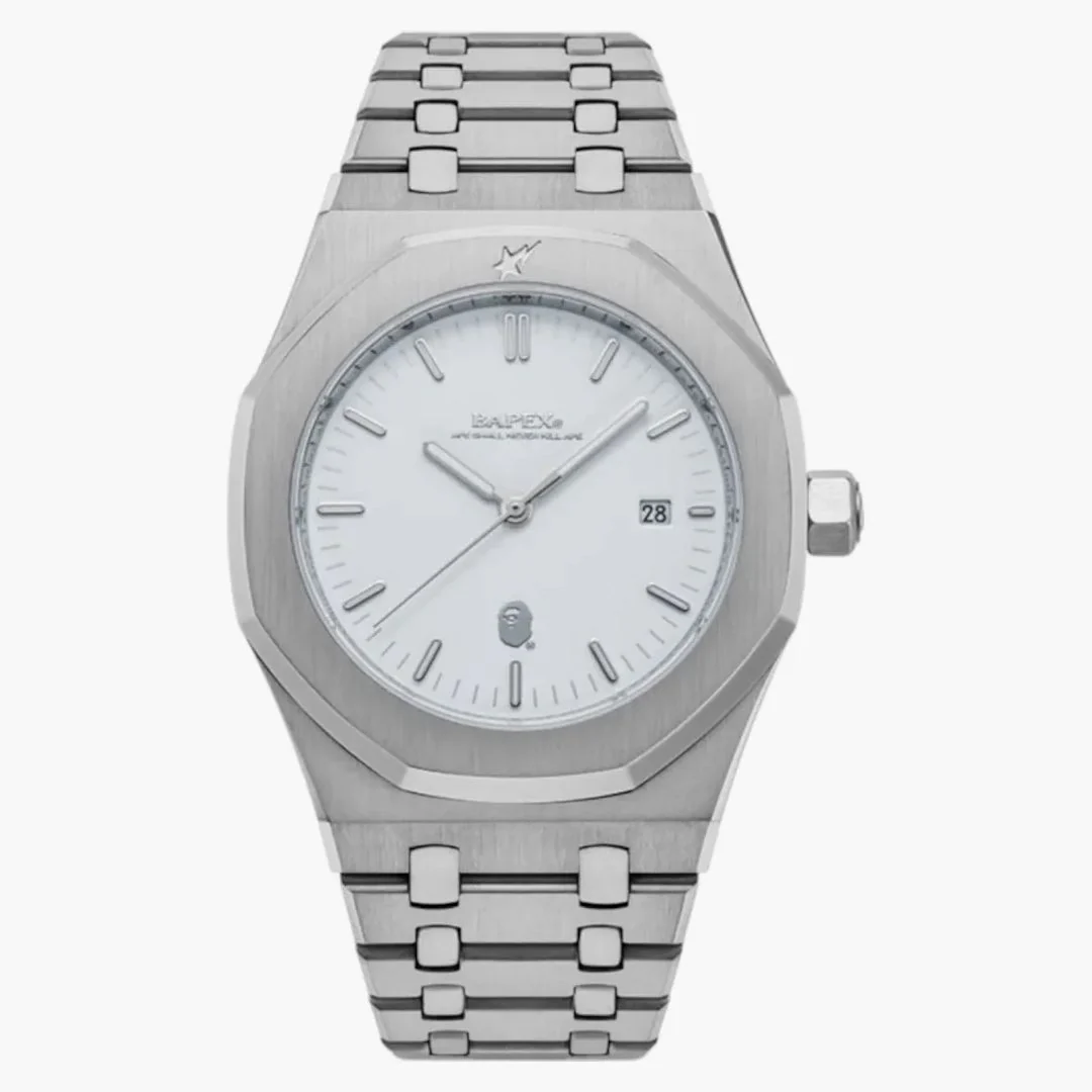 Bape Type 9 Bapex Watch (ss25) Silver