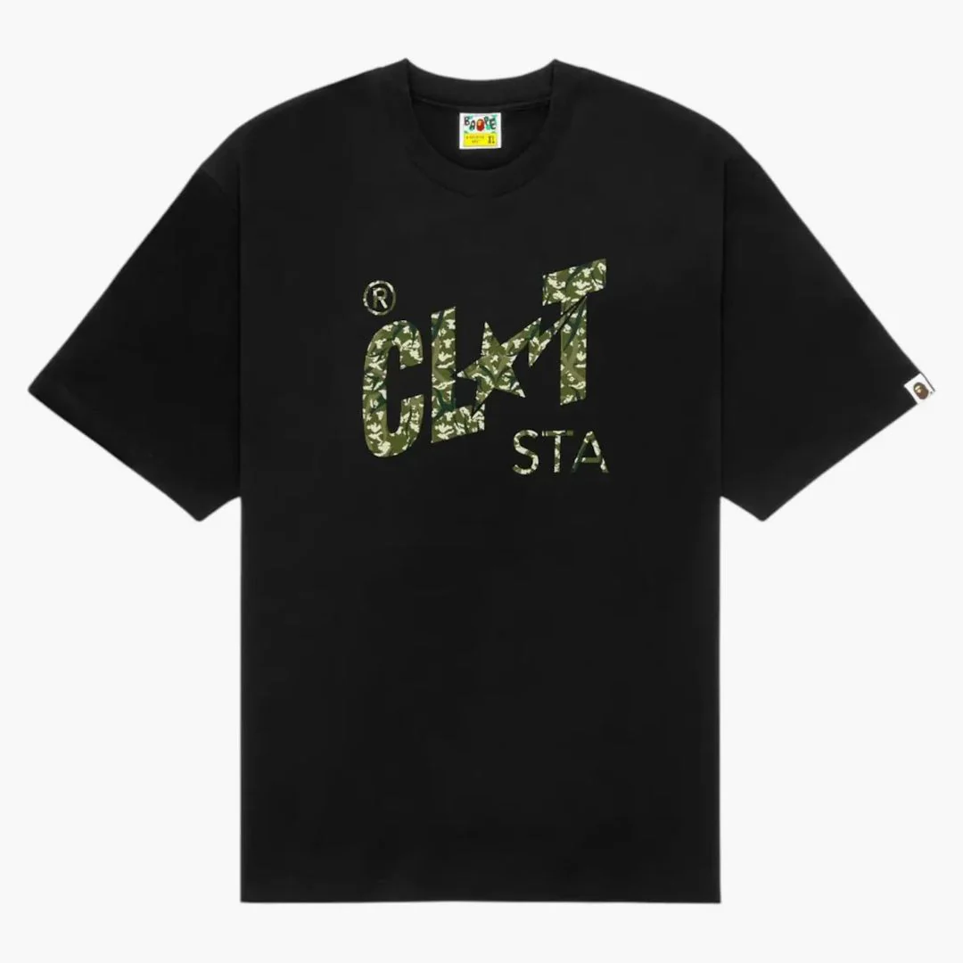 Bape X Clot Camo Clot Sta Logo Relaxed Fit T-shirt Black