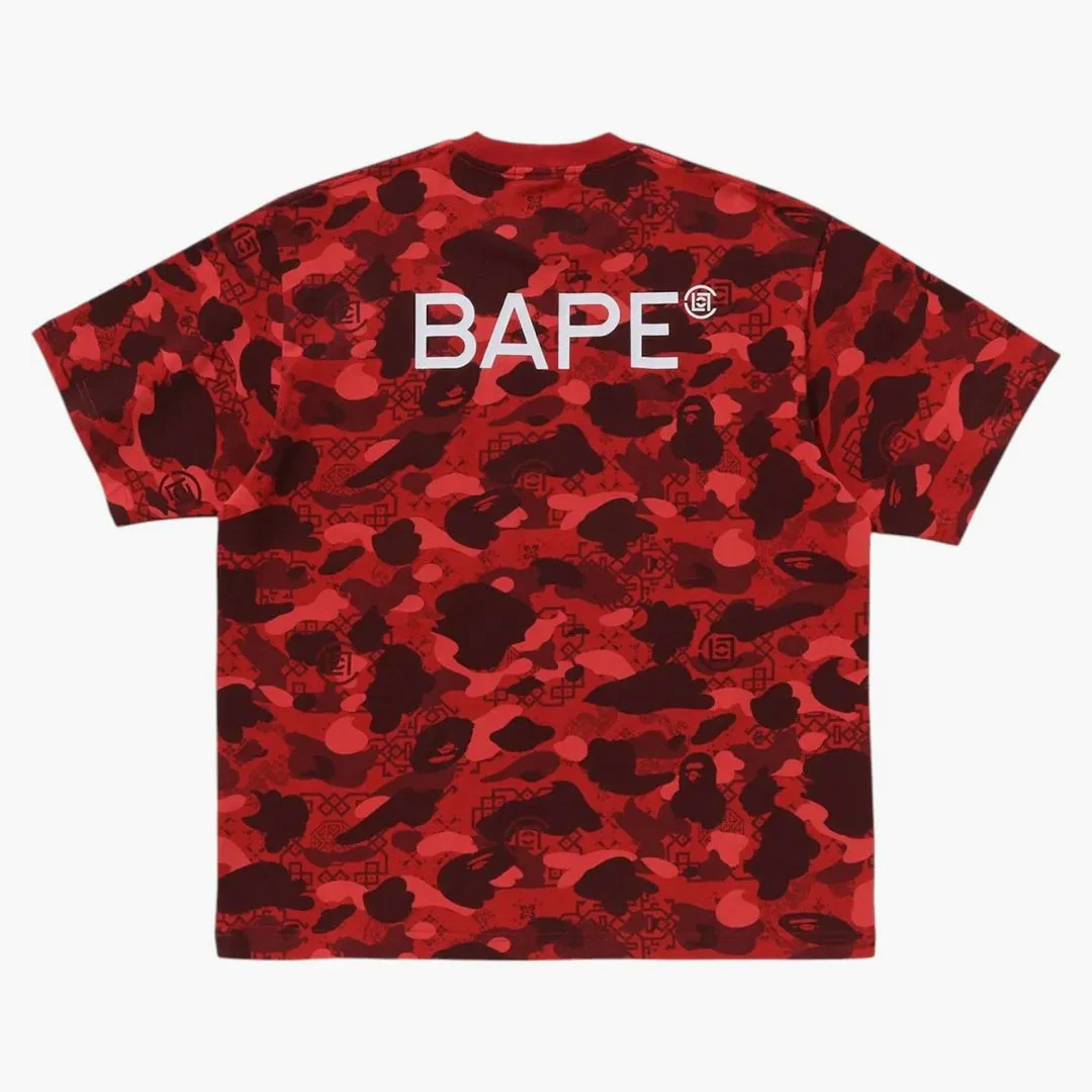 Bape X Clot Camo T-shirt Red - Image 2