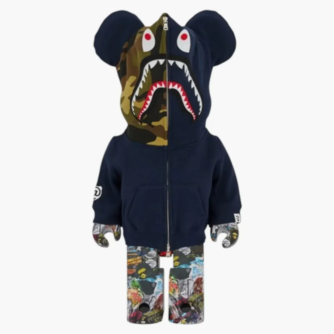 Bearbrick Bape(r) Legacy Camo Shark 1000% Navy