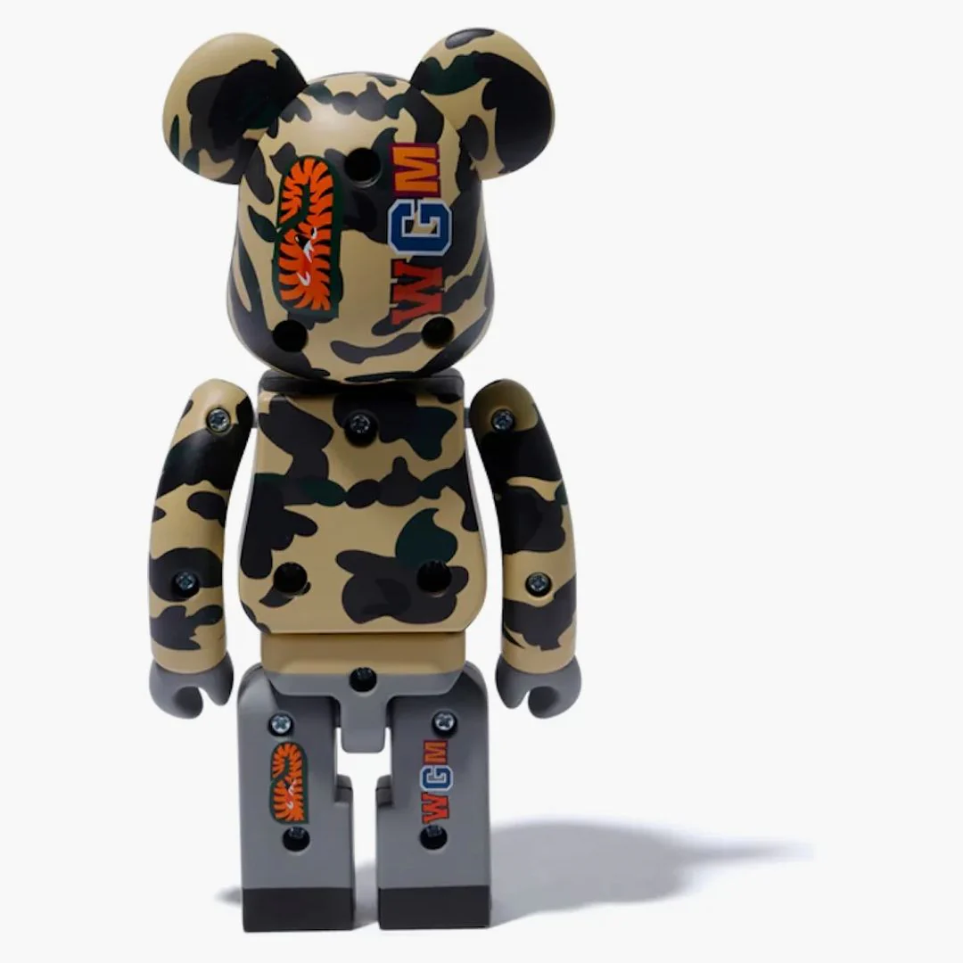 Bearbrick X Medicom 1st Camo Shark Superalloy Chogokin 200% Bearbrick Yellow - Image 3