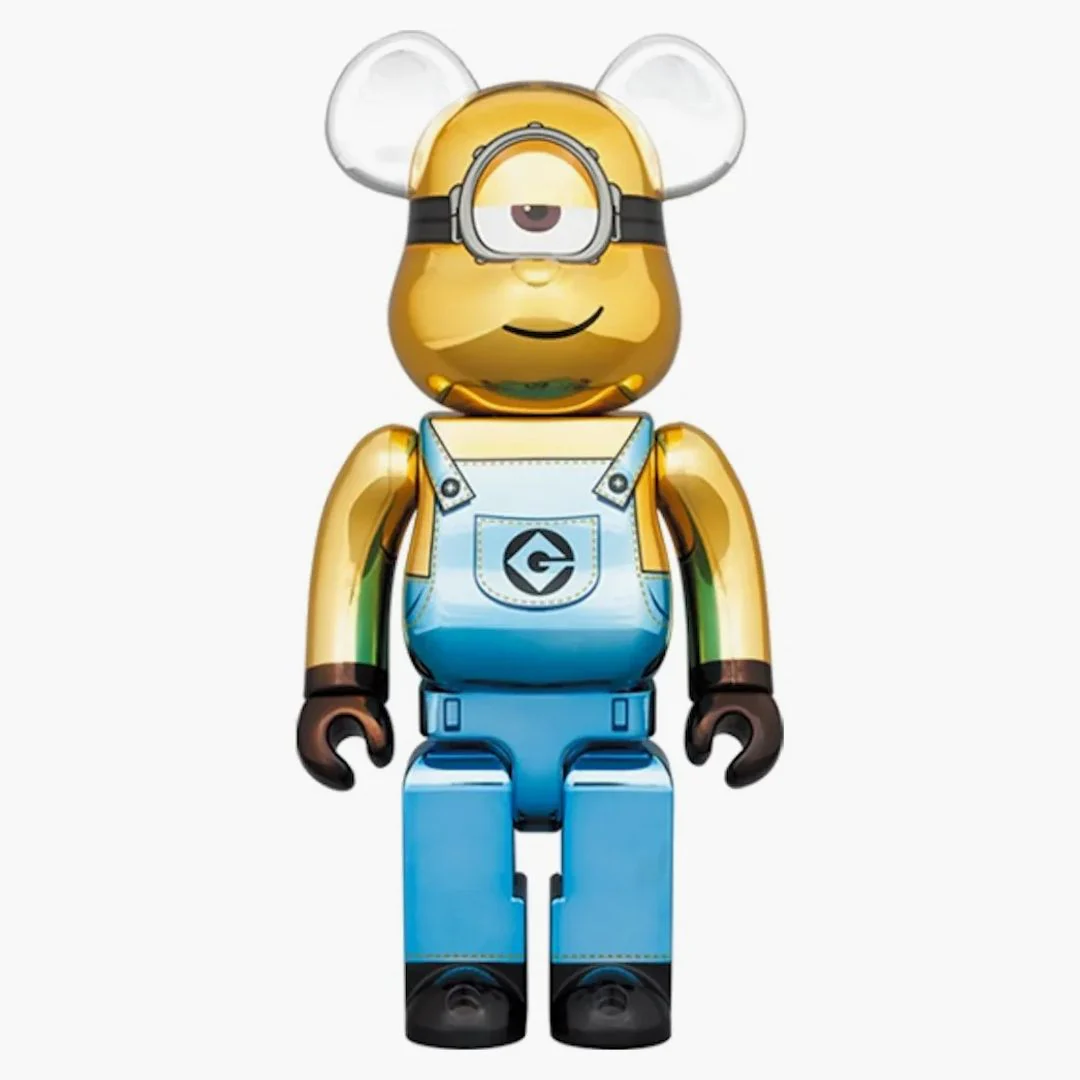 Bearbrick X Minions Stuart Chrome Ver. 100% & 400% Set - Image 2