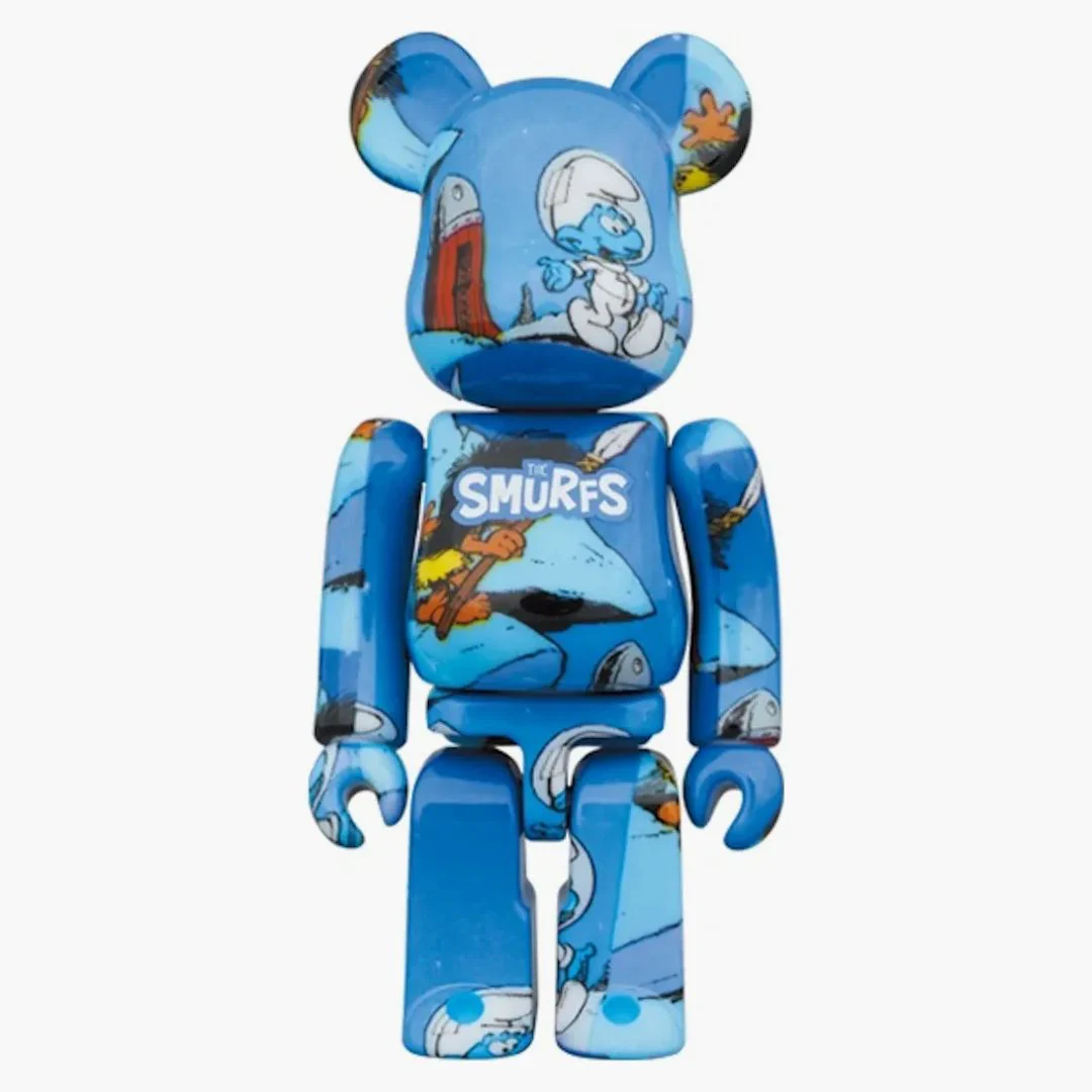 Bearbrick X The Smurfs (the Astrosmurf) 100% & 400% Set Blue - Image 2