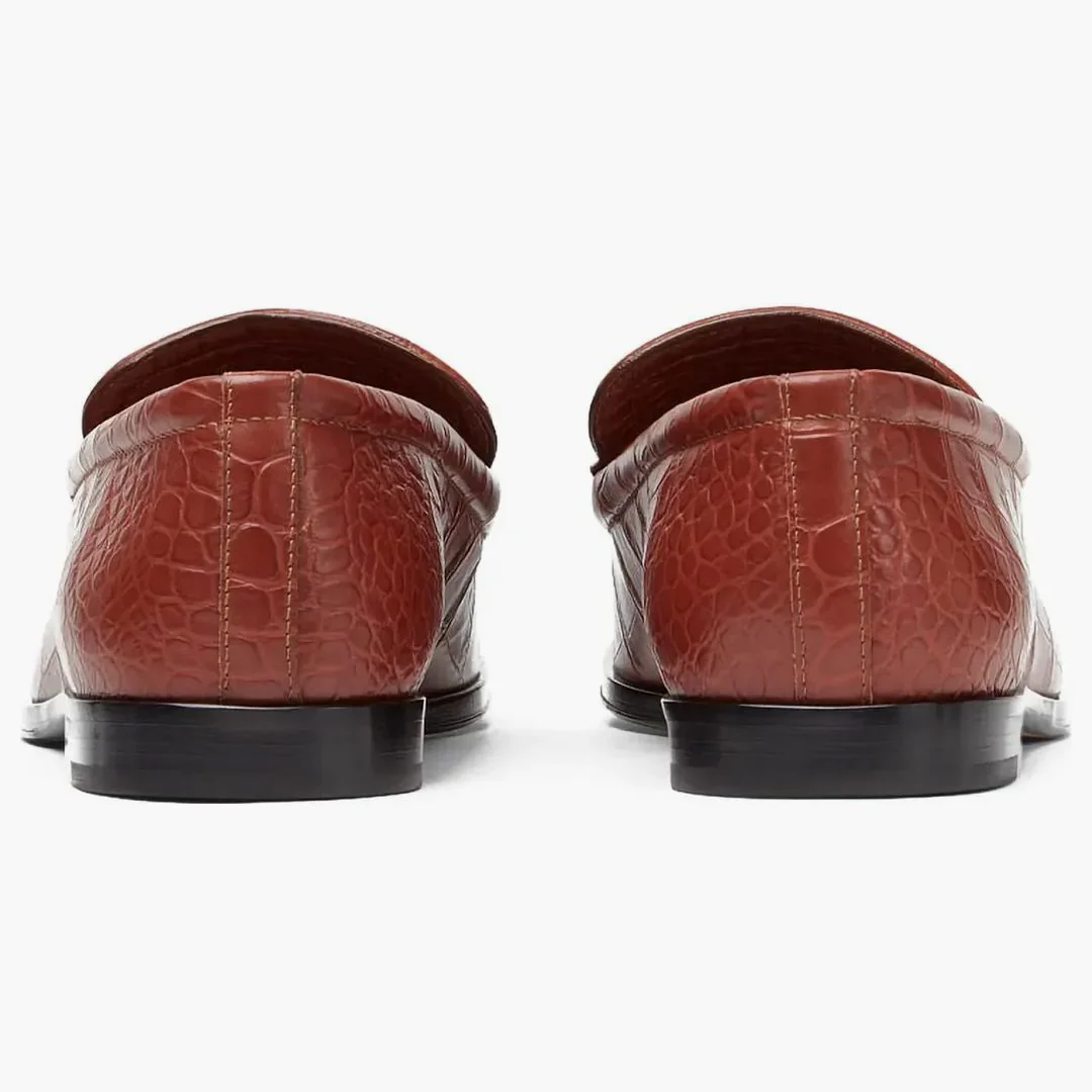 Bottega Veneta Croc-effect Leather Loafer Brown - Image 3