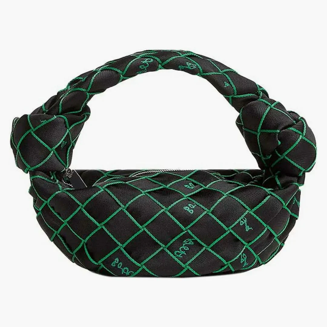 Bottega Veneta Double Knot Cloth Handbag Black - Image 2