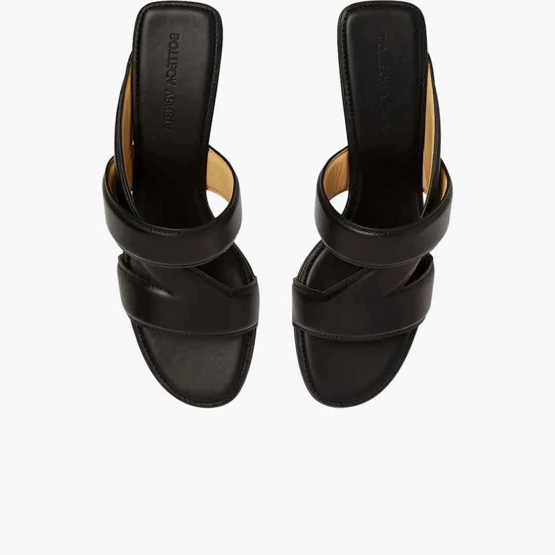 Bottega Veneta Leather Crossover-strap Sandal Black (women's) - Image 2
