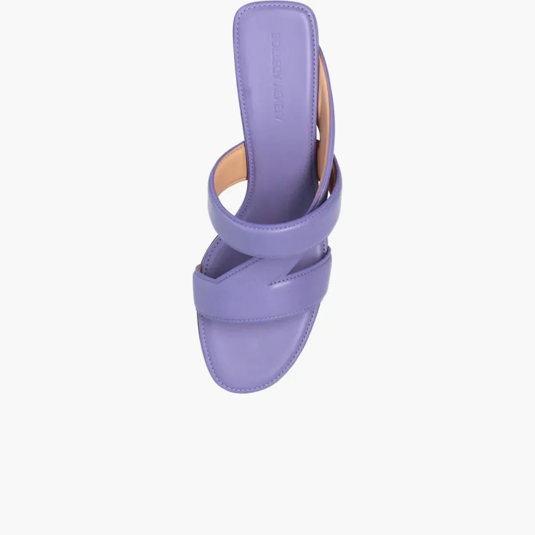 Bottega Veneta Leather Crossover-strap Sandal Purple (women's) - Image 2