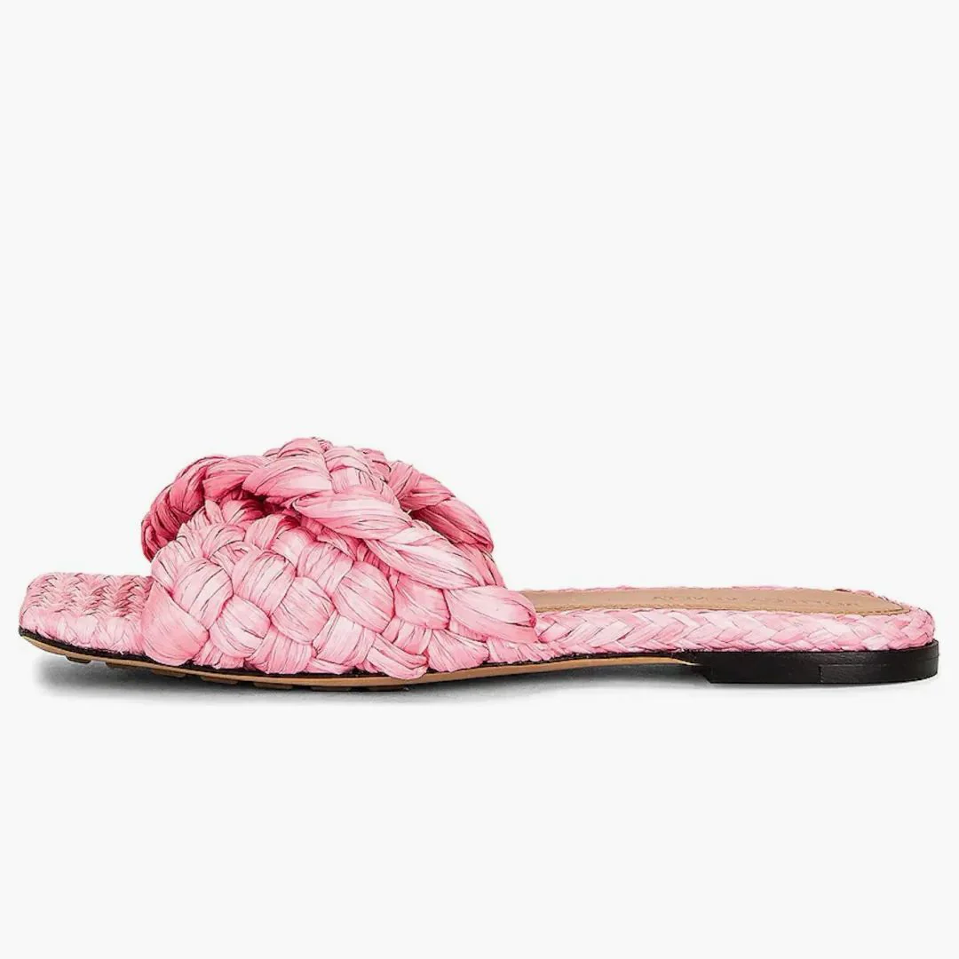 Bottega Veneta Raffia Stretch Flat Sandals Blossom (women's) - Image 2