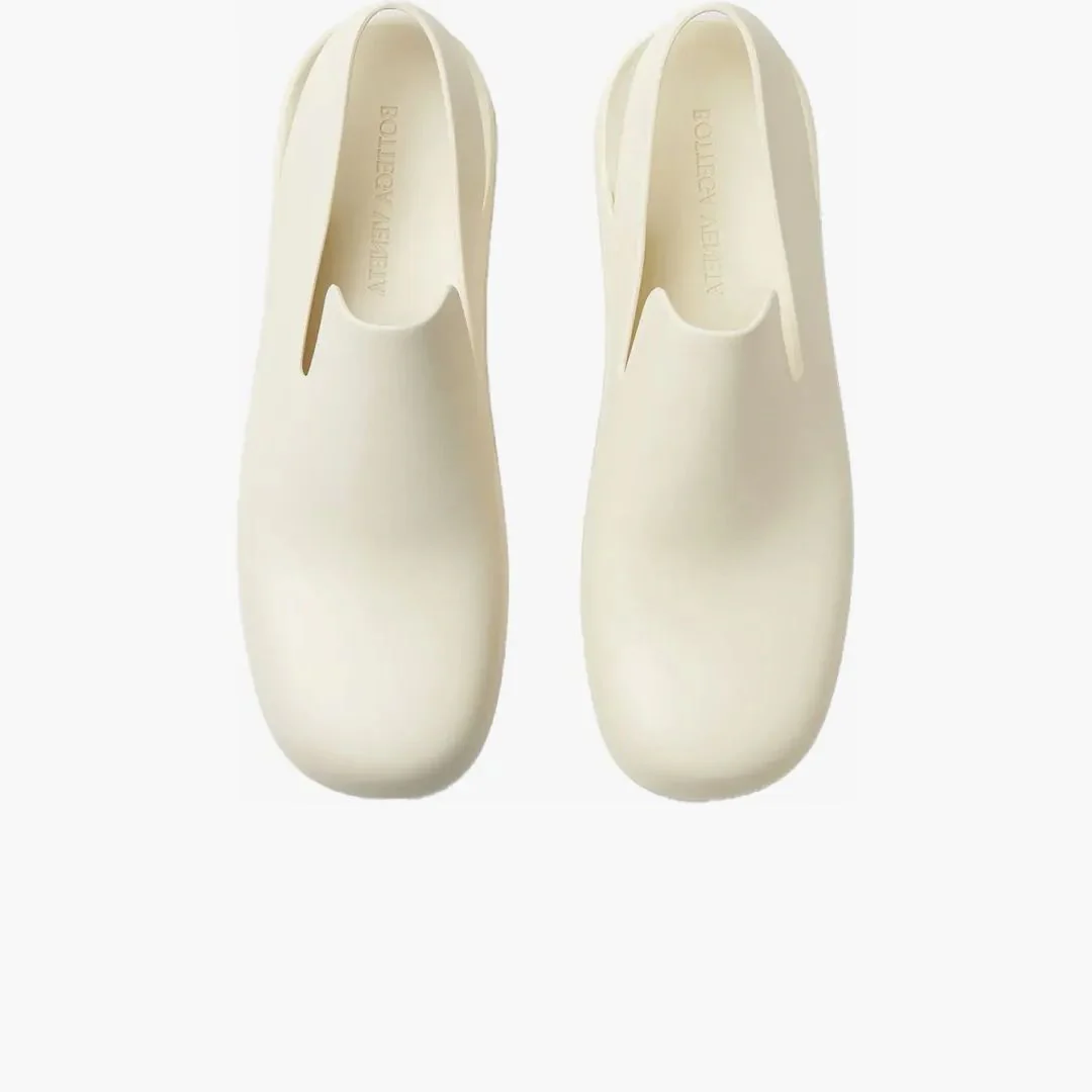 Bottega Veneta Rubber Slingback Puddle Shoe White - Image 2