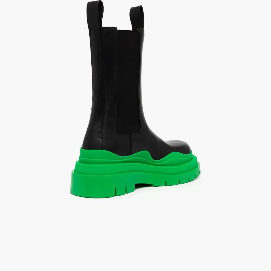Bottega Veneta Tire Boots Black Green - Image 2