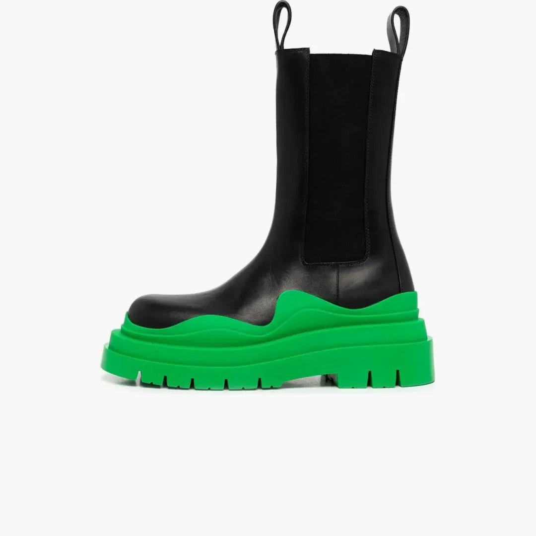 Bottega Veneta Tire Boots Black Green - Image 3