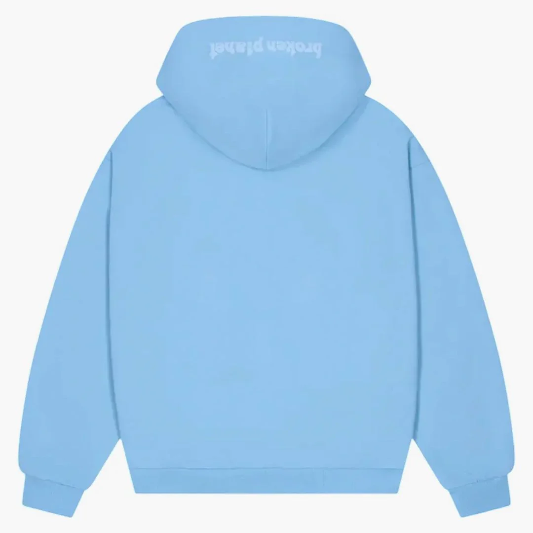 Broken Planet Market Sky Blue Zip Up Hoodie Sky Blue - Image 2