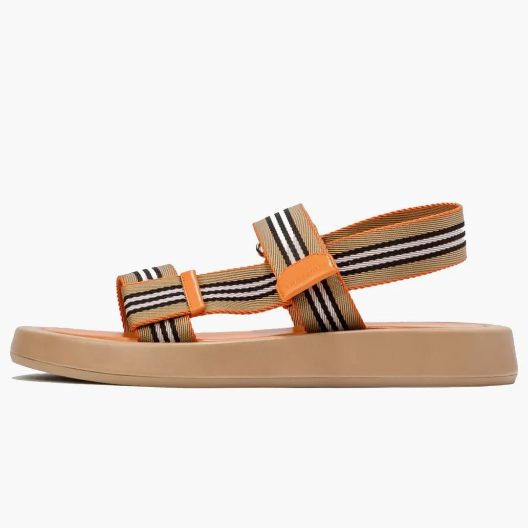 Burberry Icon Stripe Stap Sandals Beige Orange Lambskin (women's) - Image 3
