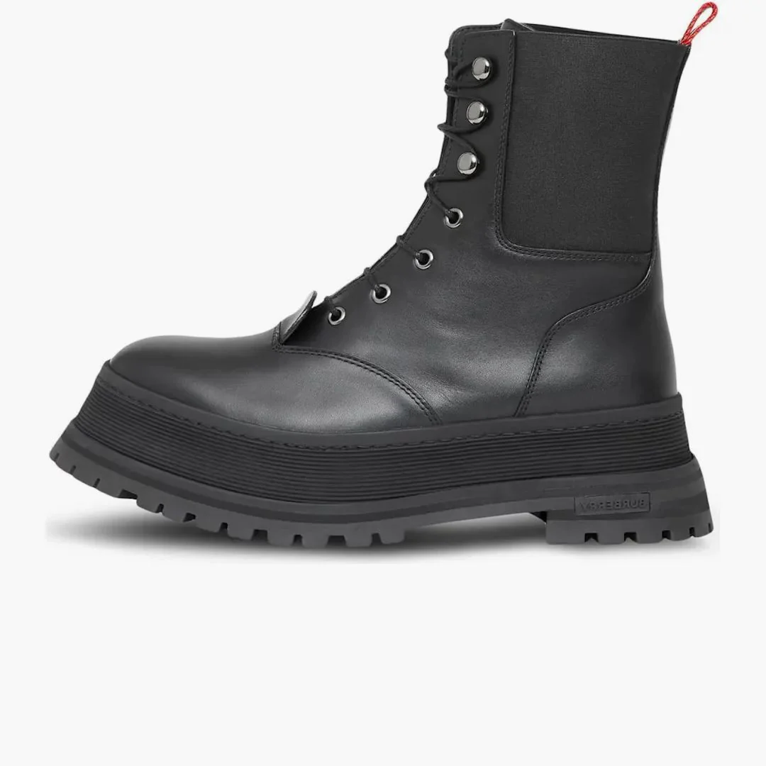 Burberry Iconic Strip Chunk Boots Black Leather (women's)